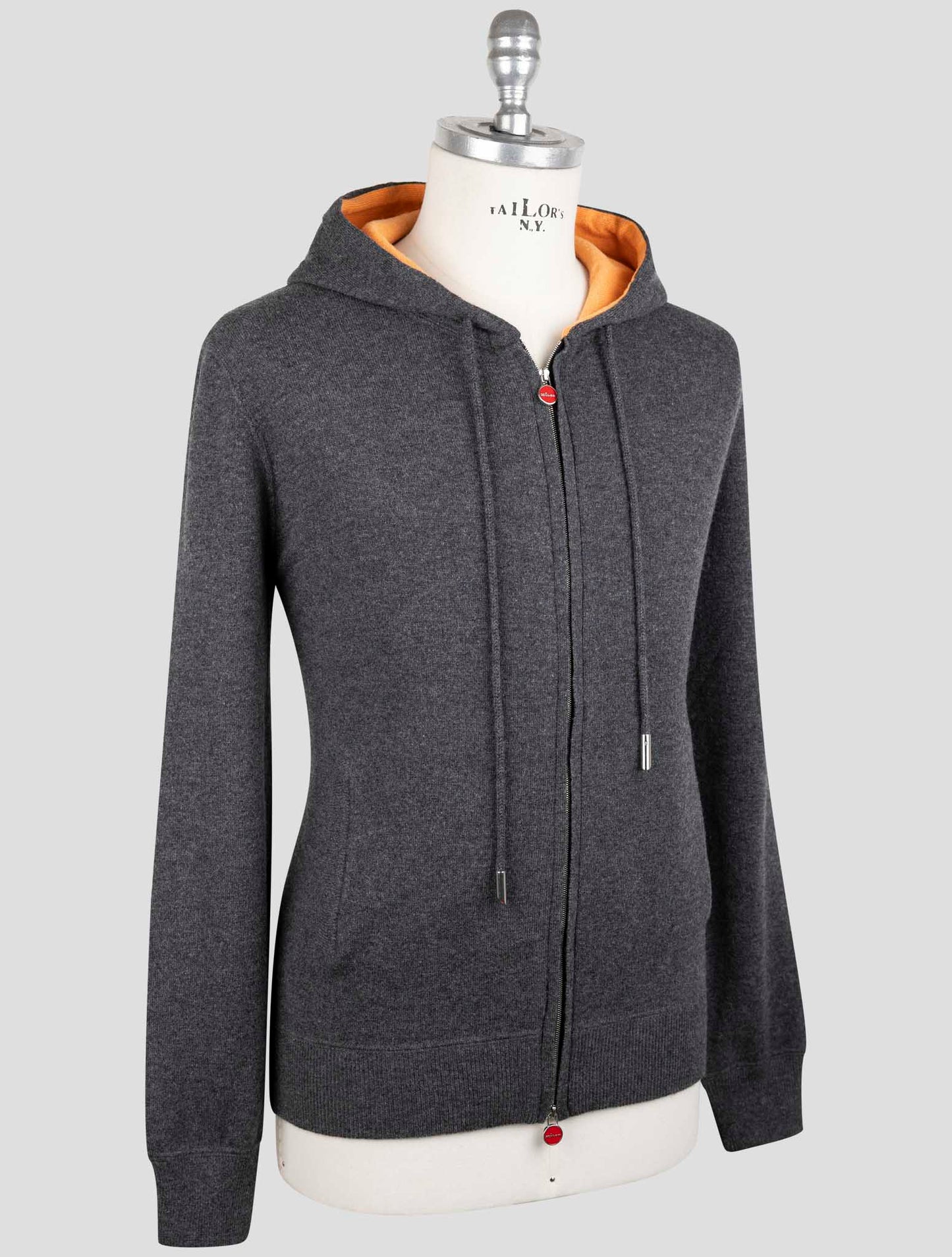 Kiton Gray Cashmere Sweater Full Zip