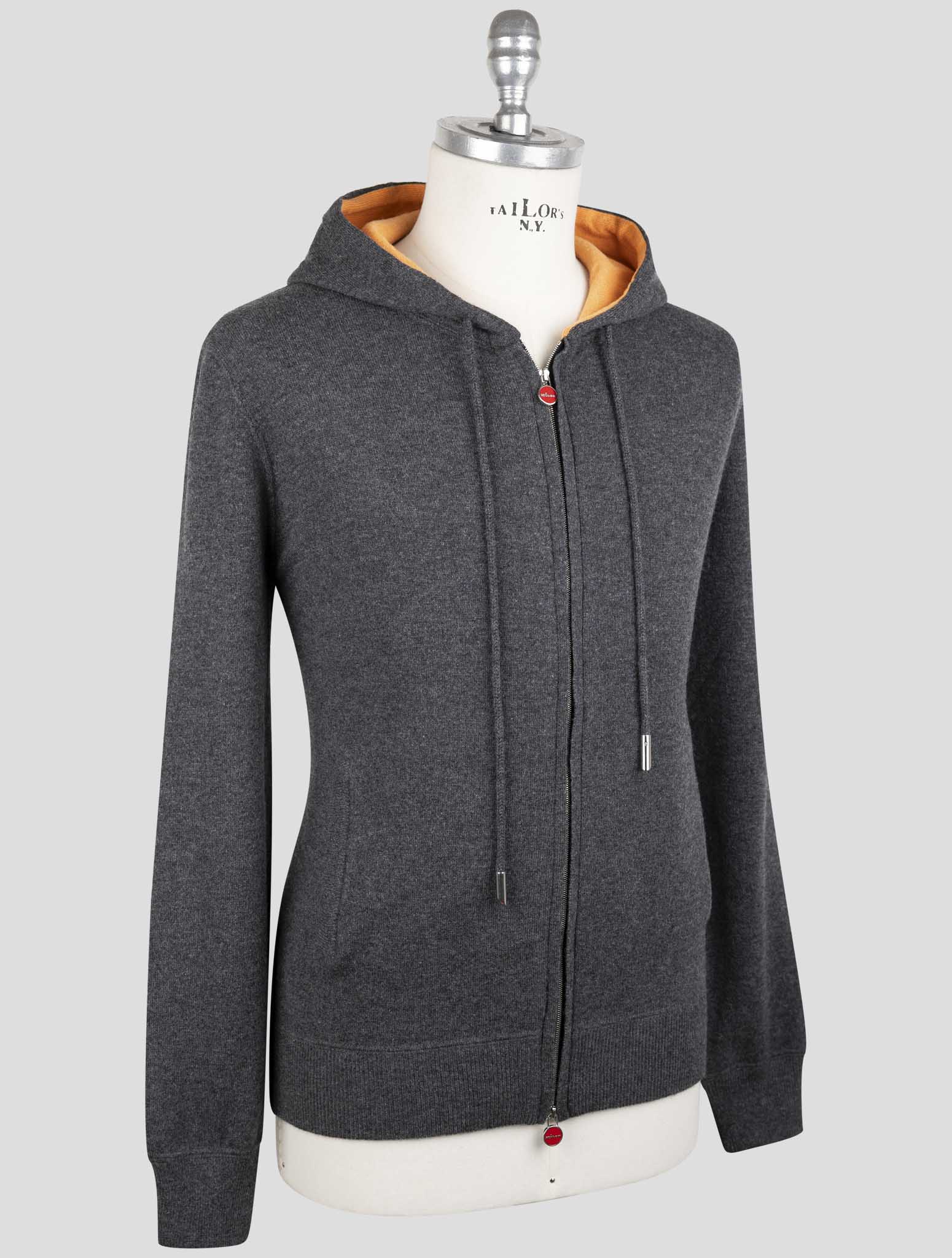 Kiton Gray Cashmere Sweater Full Zip