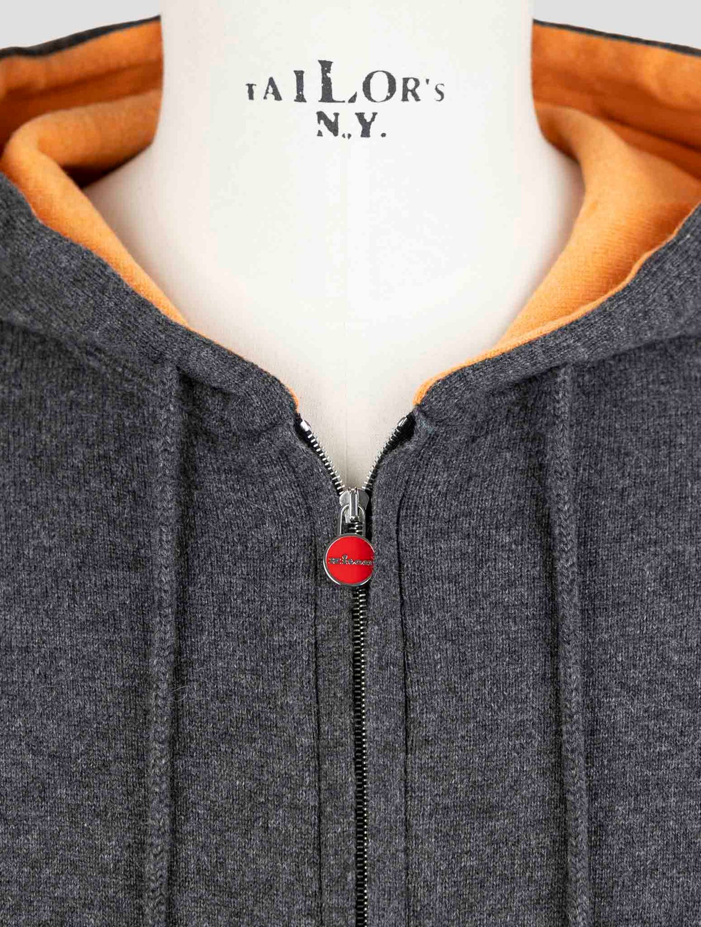Kiton Gray Cashmere Sweater Full Zip