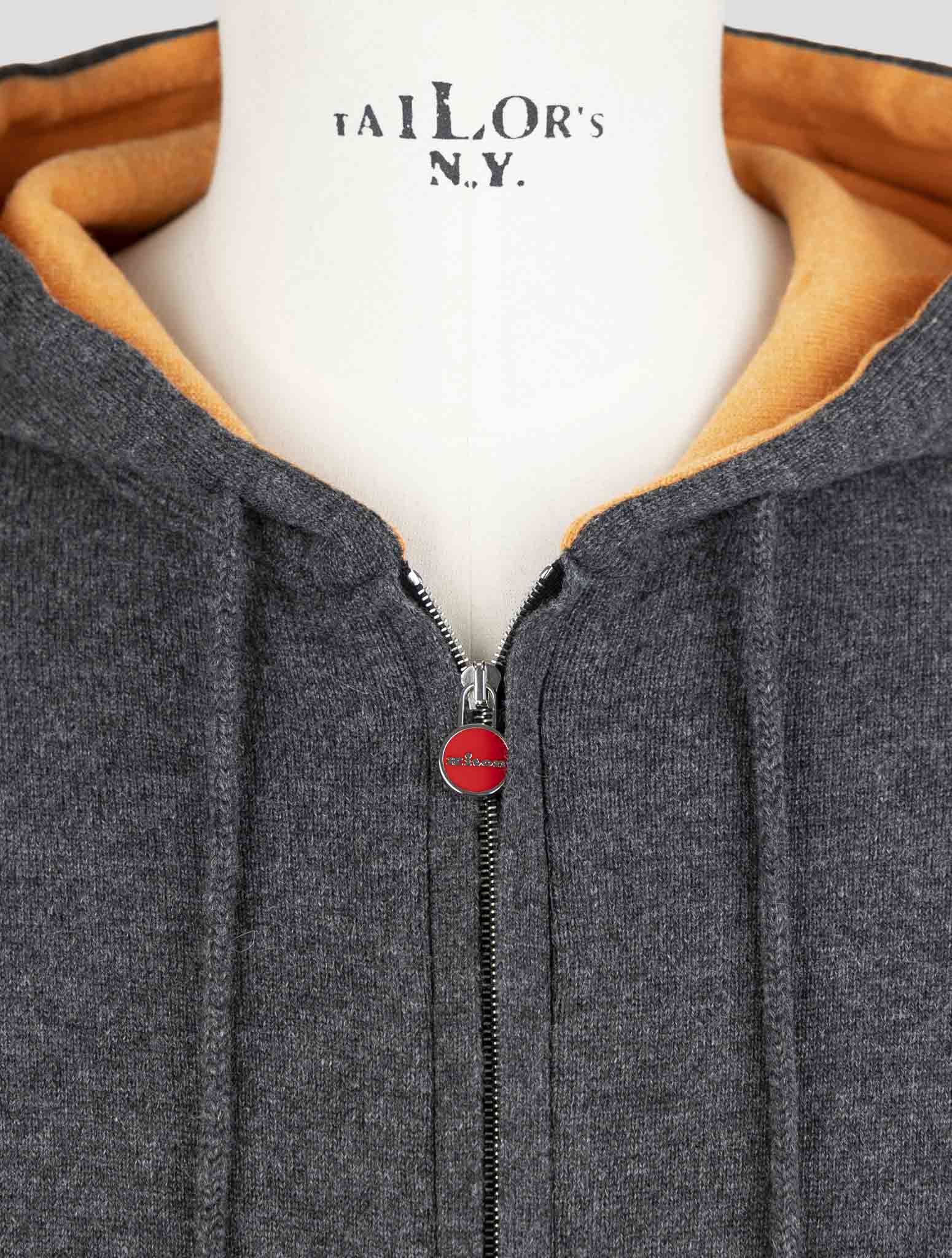 Kiton Gray Cashmere Sweater Full Zip