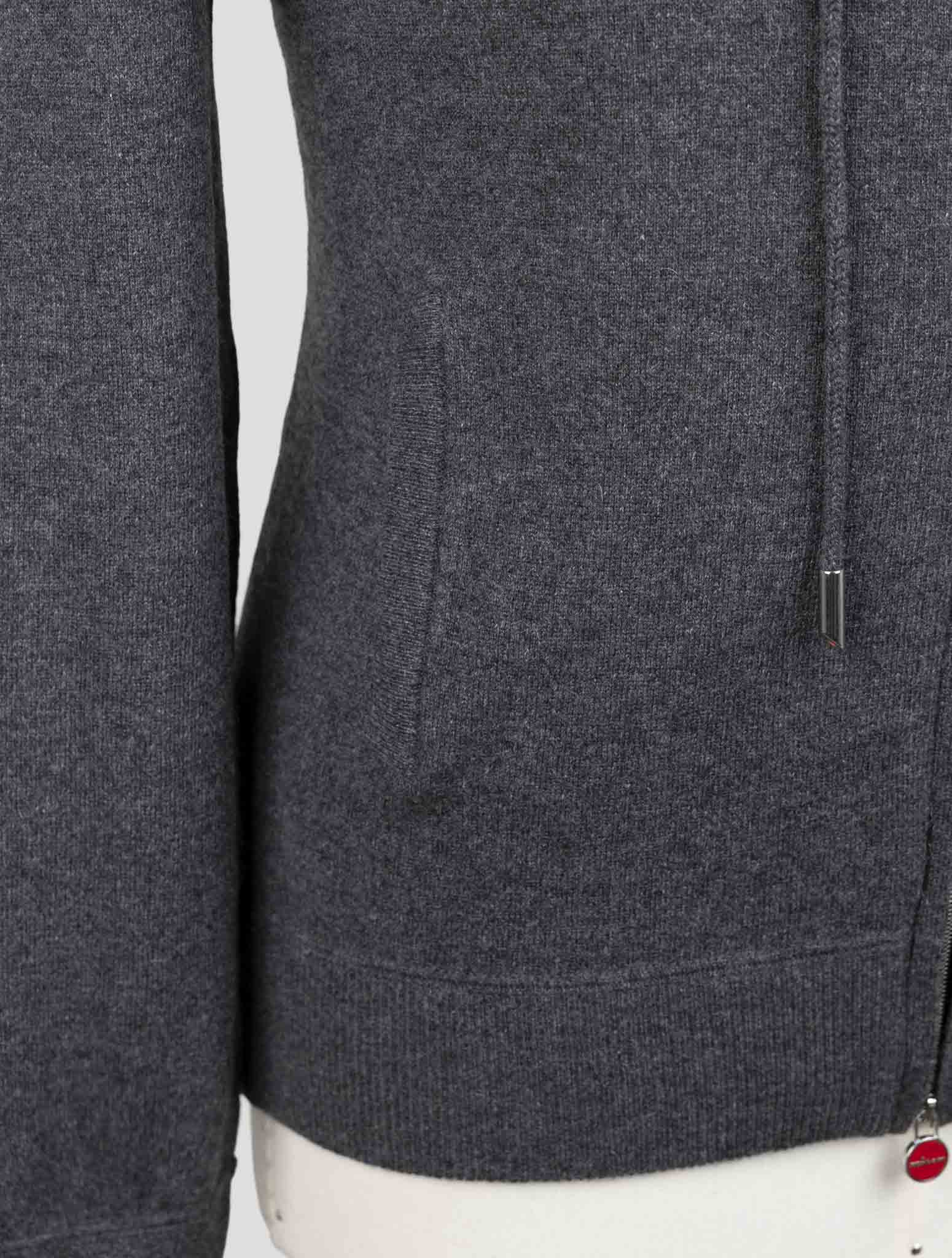 Kiton Gray Cashmere Sweater Full Zip