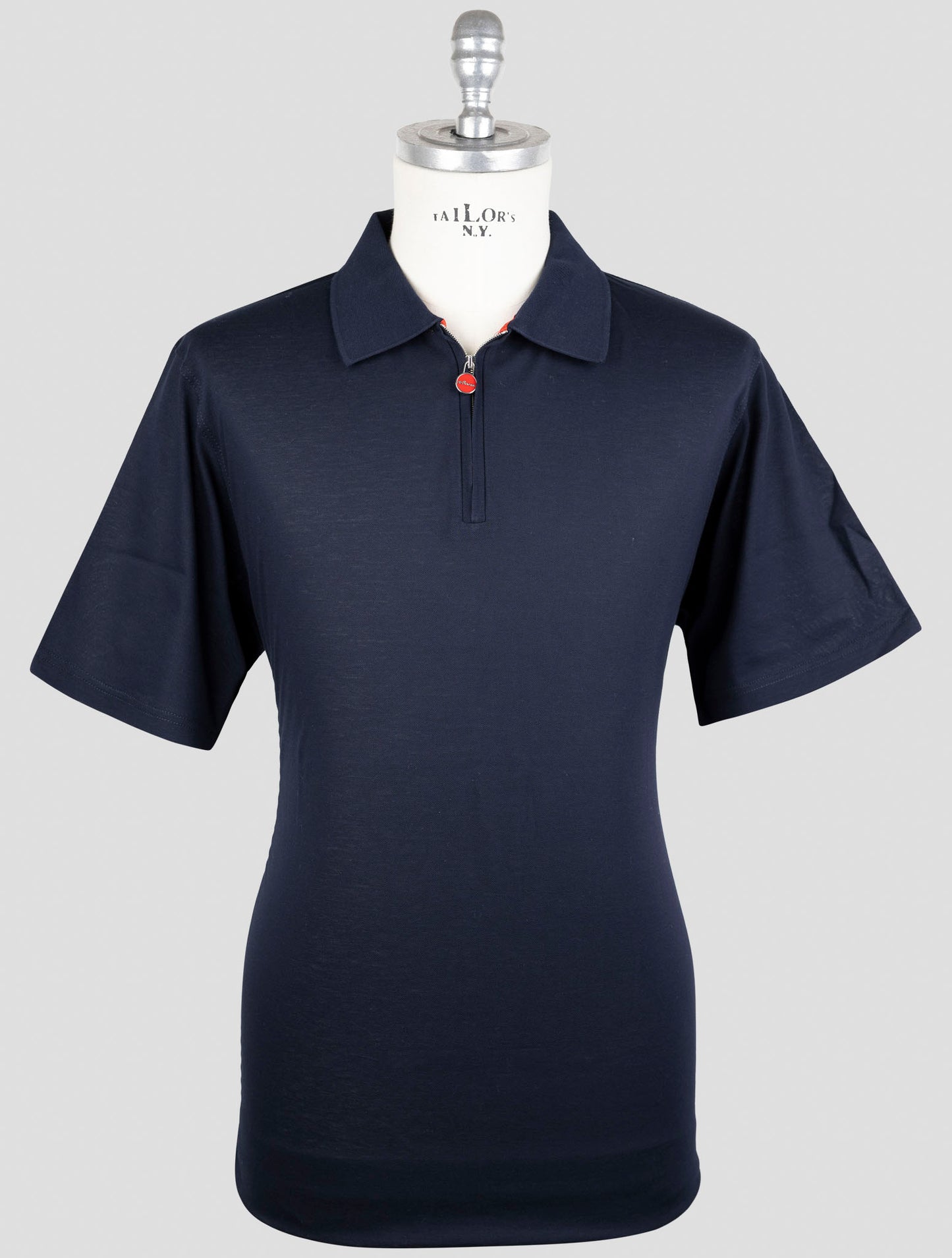 Kiton Blue Cotton Polo