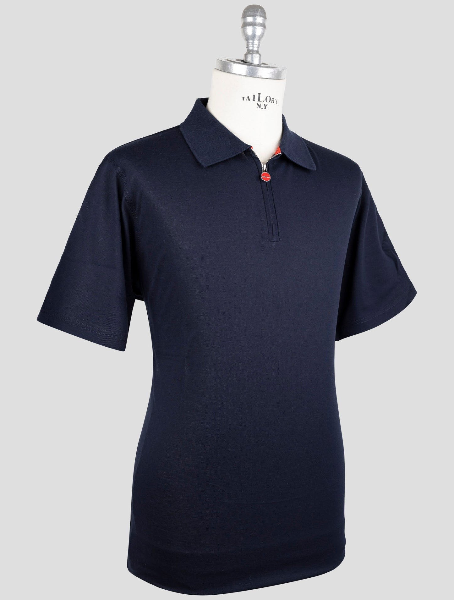 Kiton Blue Cotton Polo