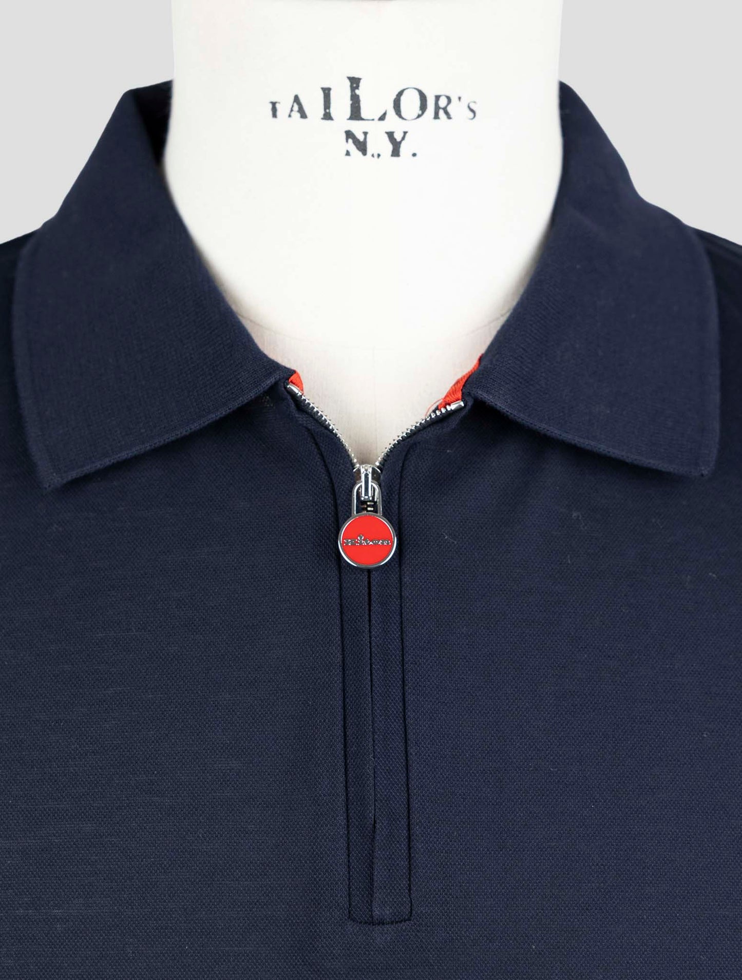 Kiton Blue Cotton Polo
