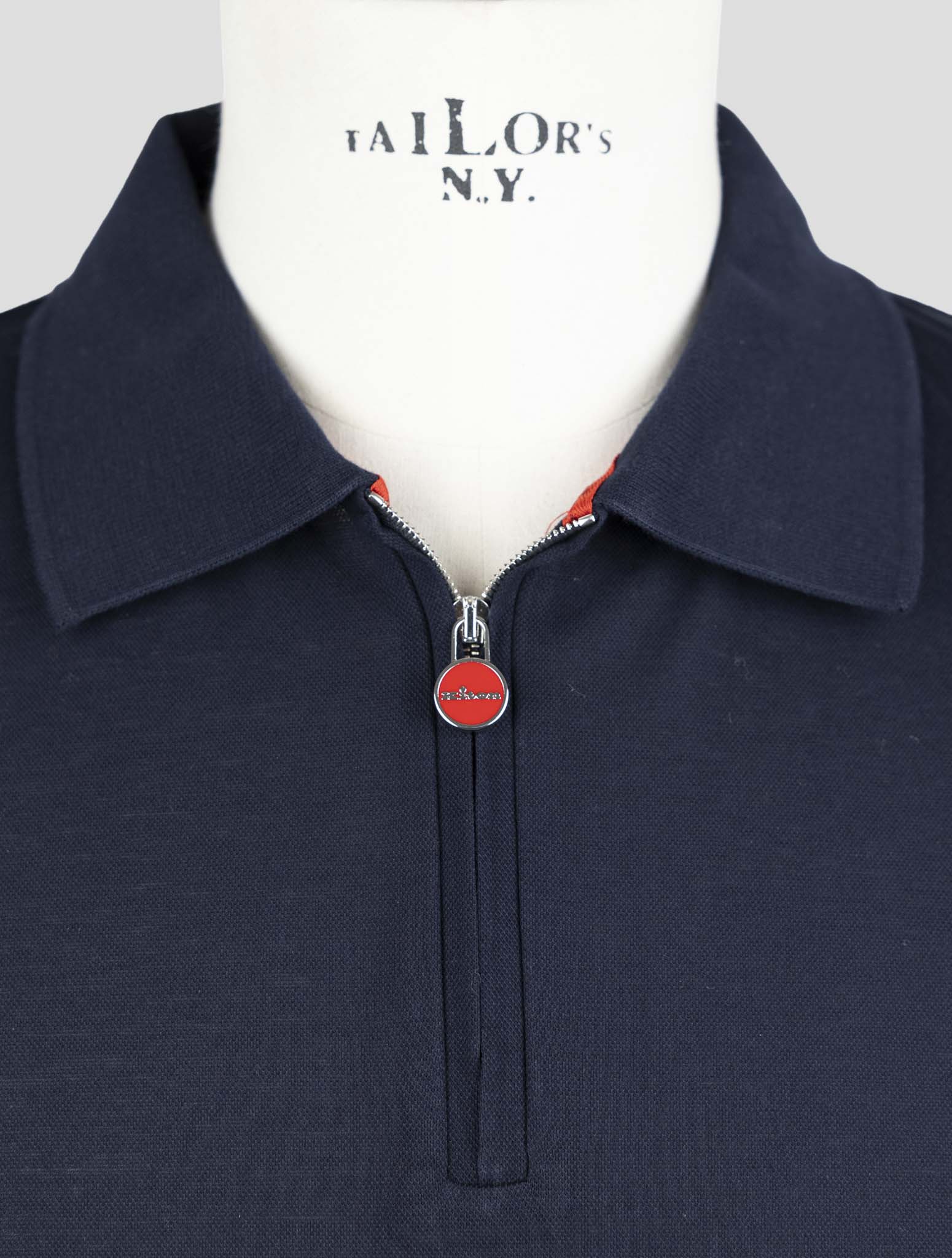 Kiton Blue Cotton Polo
