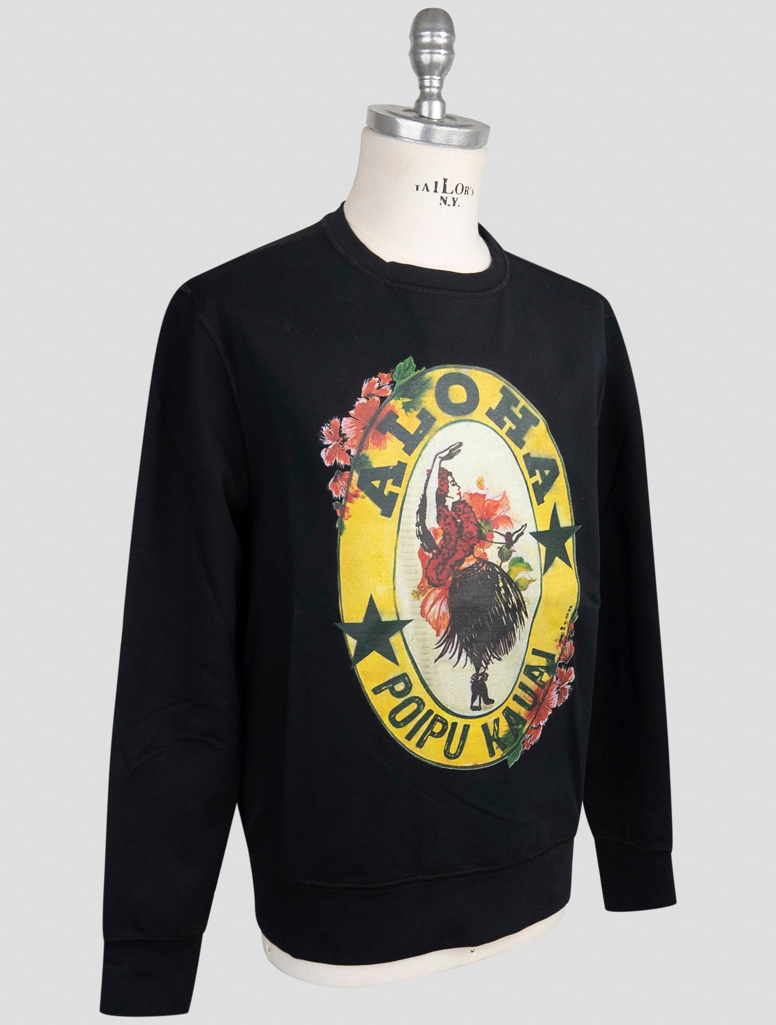 Kiton Black Cotton Ea Sweater Crewneck