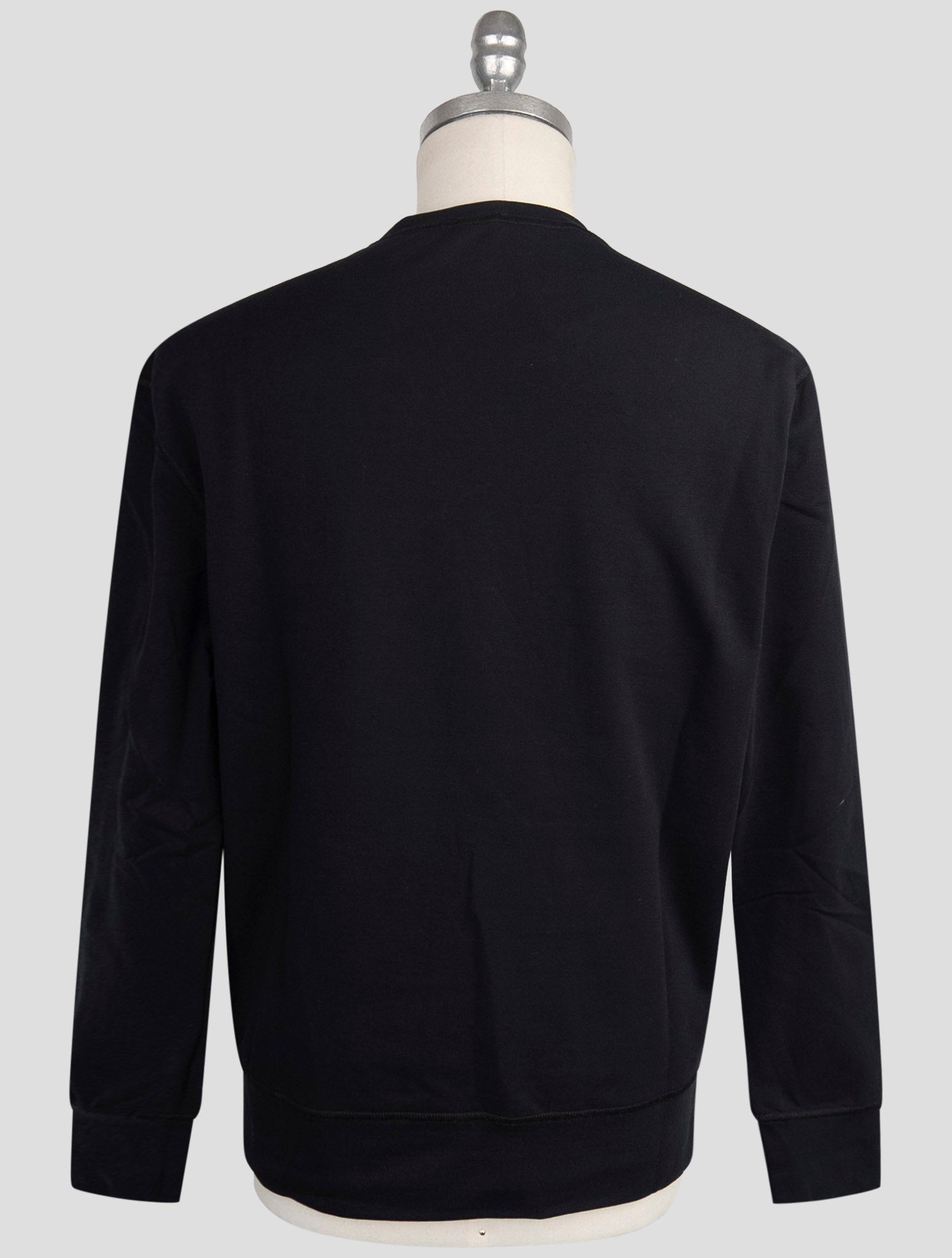 Kiton Black Cotton Ea Sweater Crewneck
