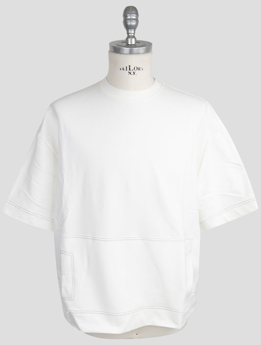 Kiton White Cotton Ea Sweater Crewneck