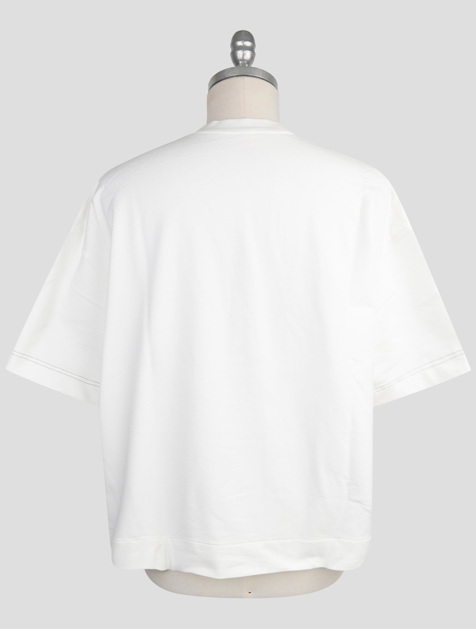 Kiton White Cotton Ea Sweater Crewneck