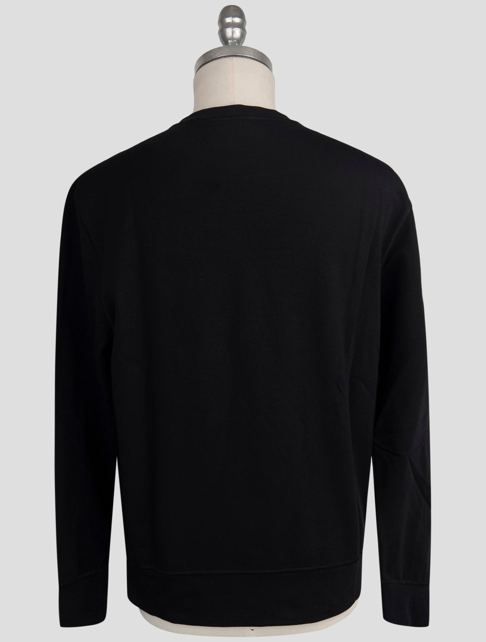 Kiton Black Cotton Ea Sweater Crewneck