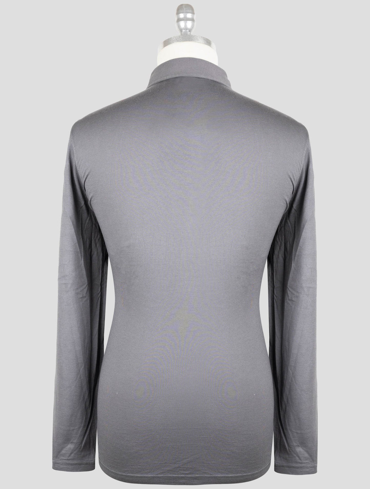 Kiton Gray Cotton Cashmere Sweater Polo