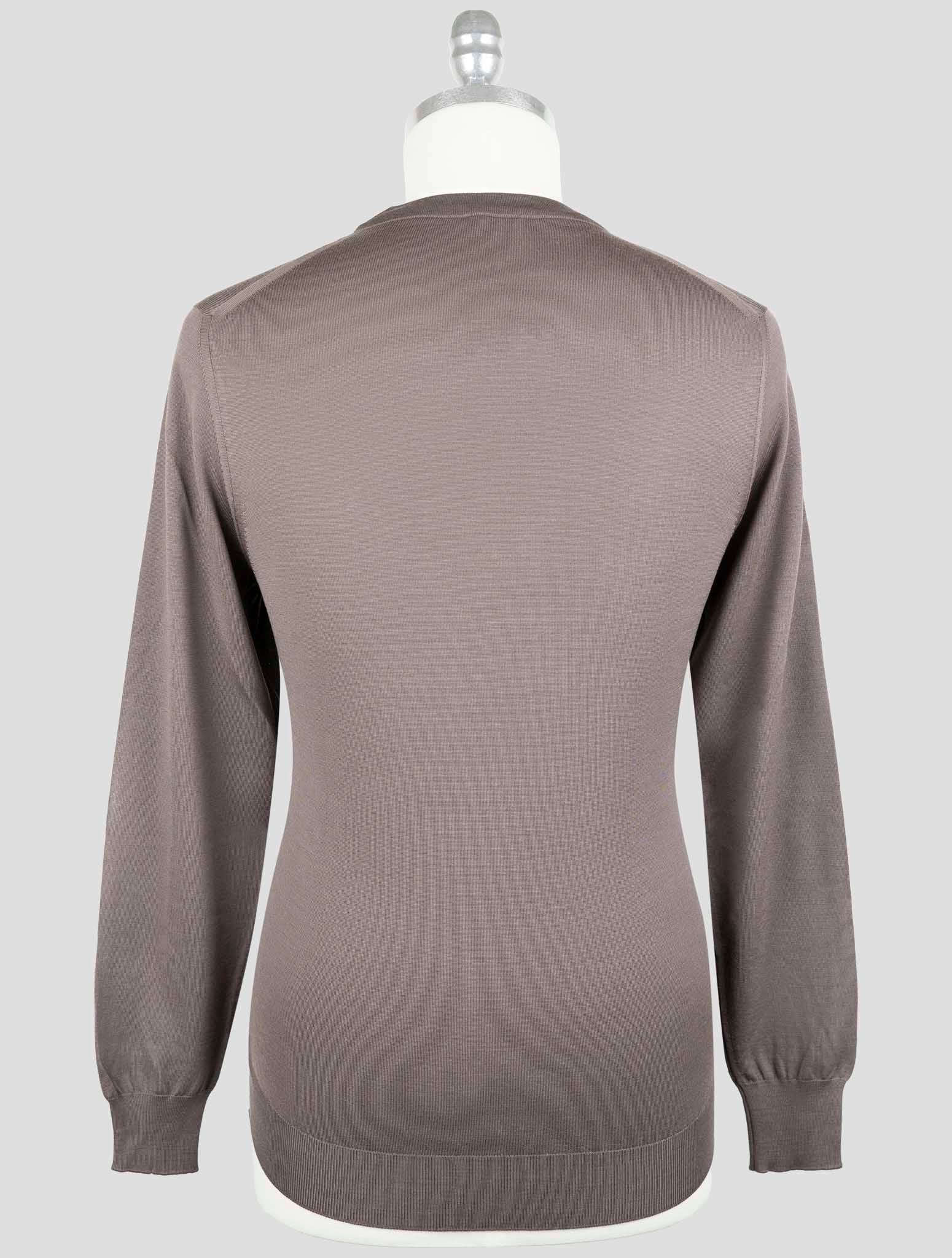 Kiton Brown Wool Sweater Crewneck