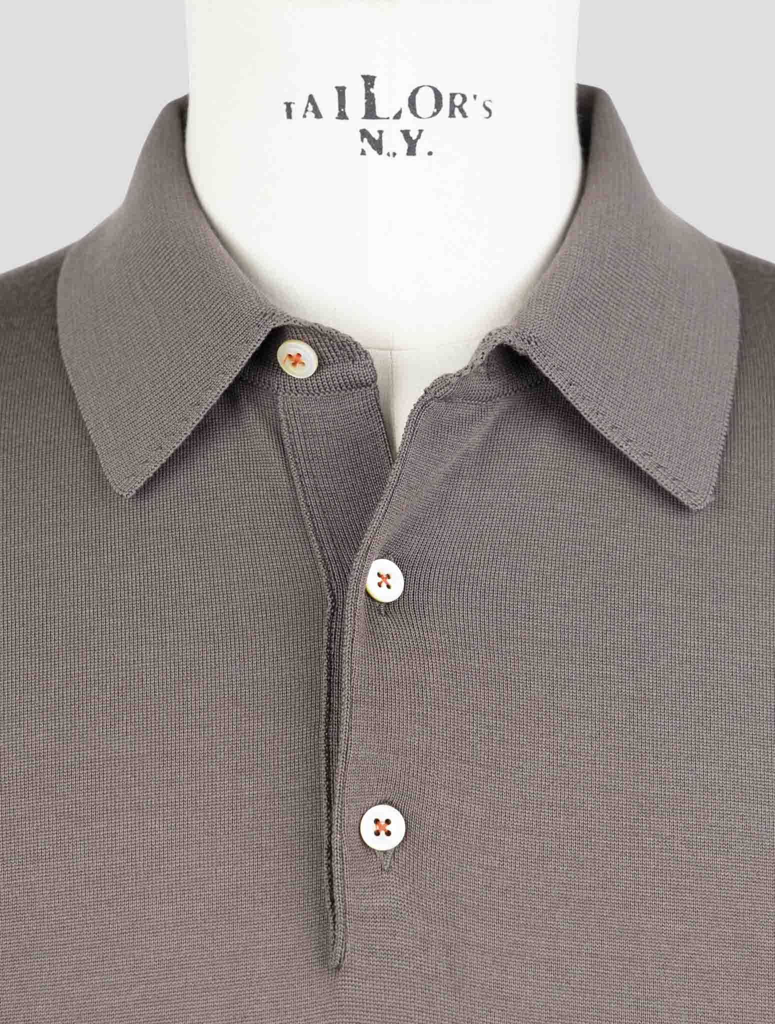 Kiton Brown Wool Sweater Polo