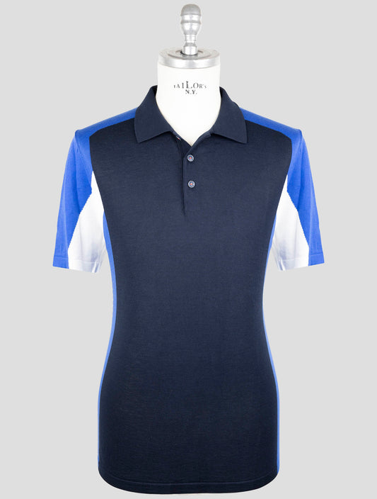 Kiton Blue Cotton Polo
