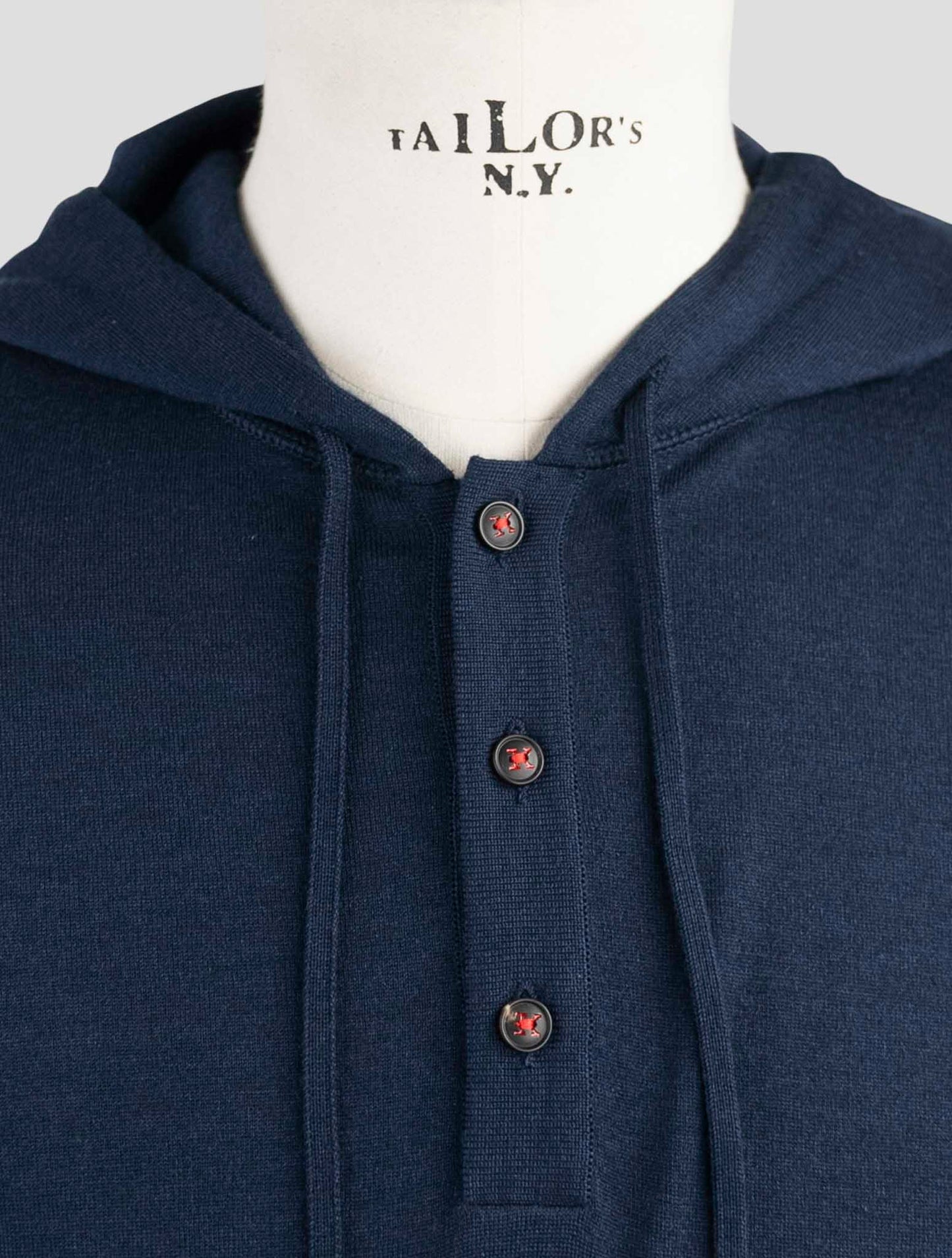 Kiton Blue Cashmere Silk Sweater Hoodie