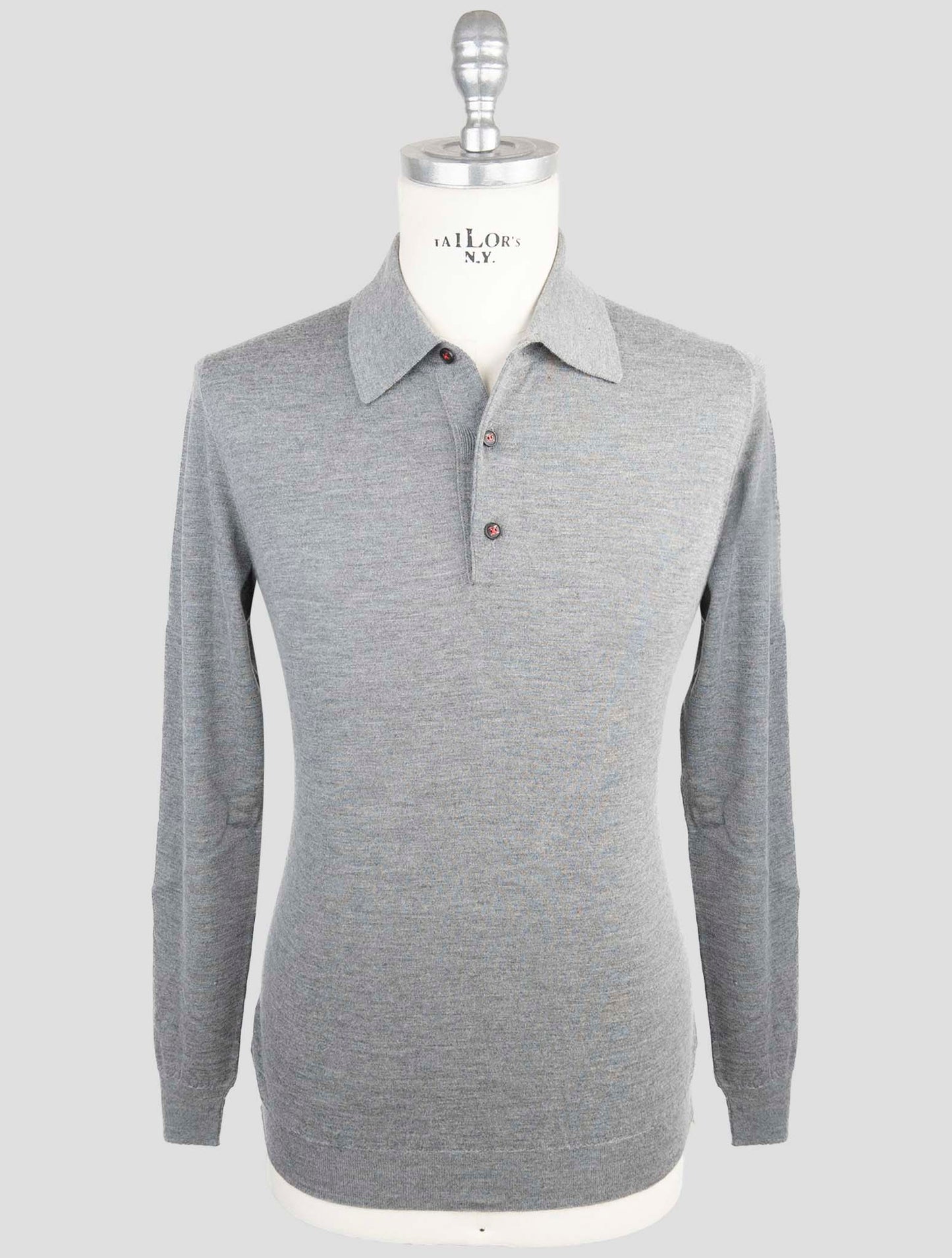 Kiton Gray Cashmere Silk Sweater Polo