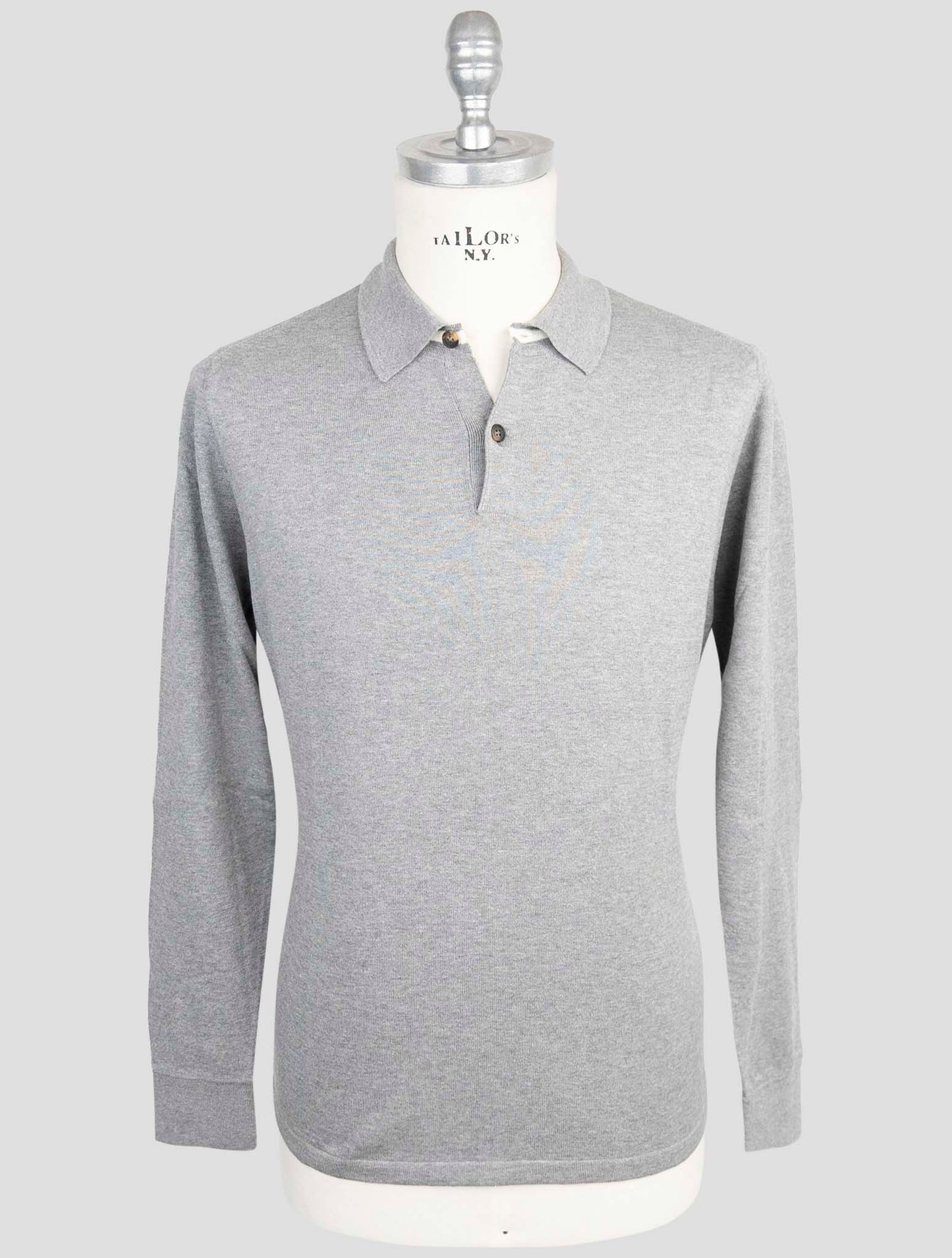Kiton Gray Cotton Sweater Polo
