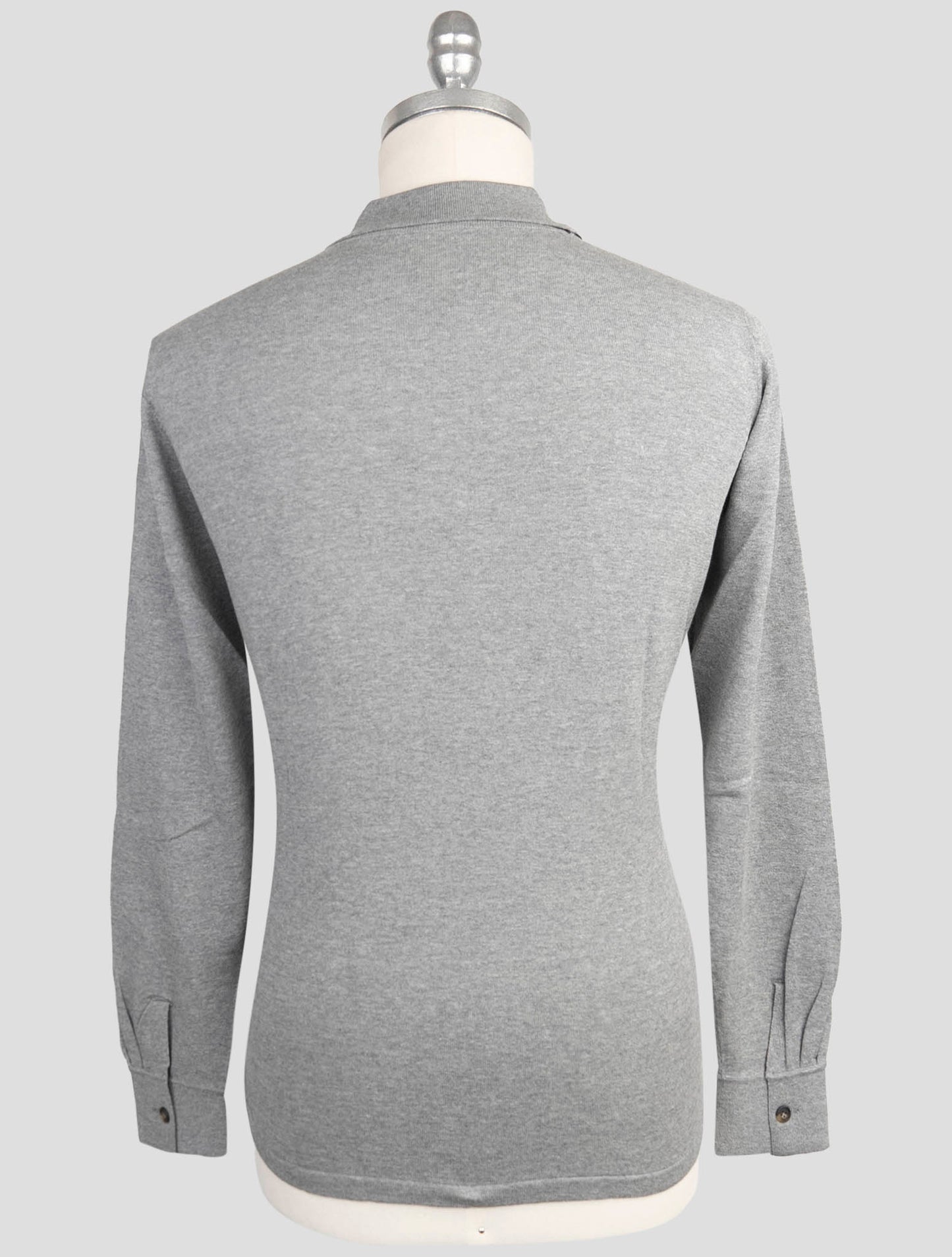 Kiton Gray Cotton Sweater Polo