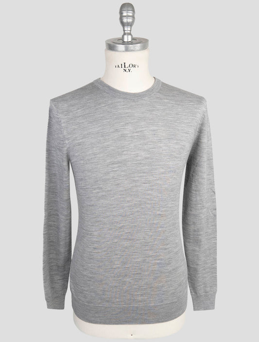 Kiton Gray Wool Sweater Crewneck