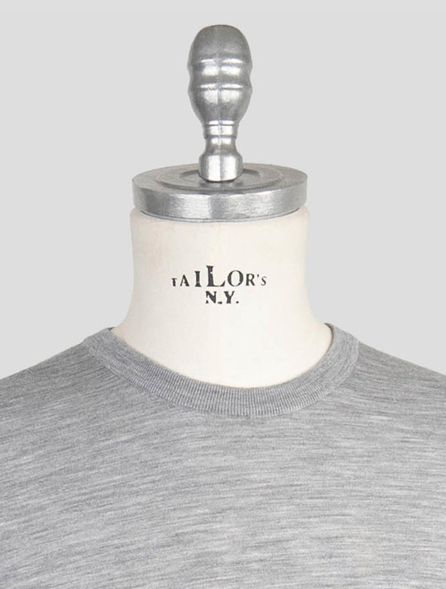 Kiton Gray Wool Sweater Crewneck
