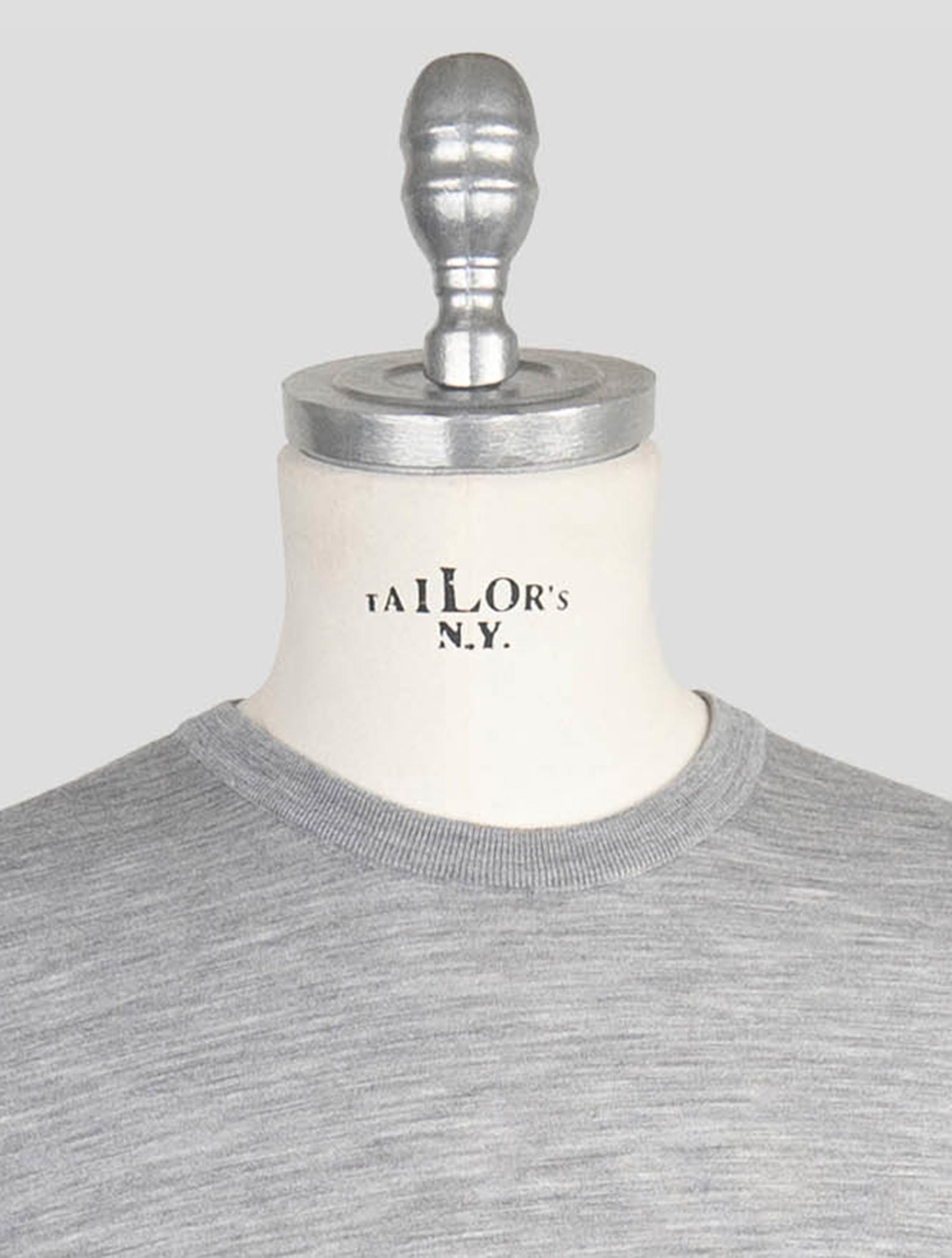 Kiton Gray Wool Sweater Crewneck