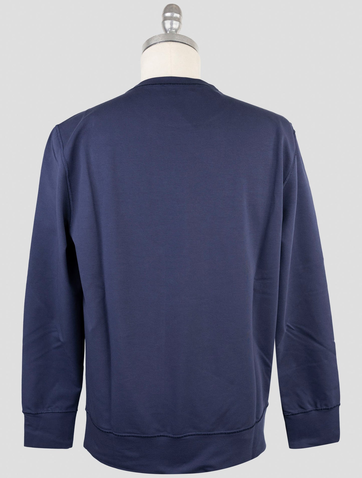Kiton Blue Cotton Ea Sweater Crewneck