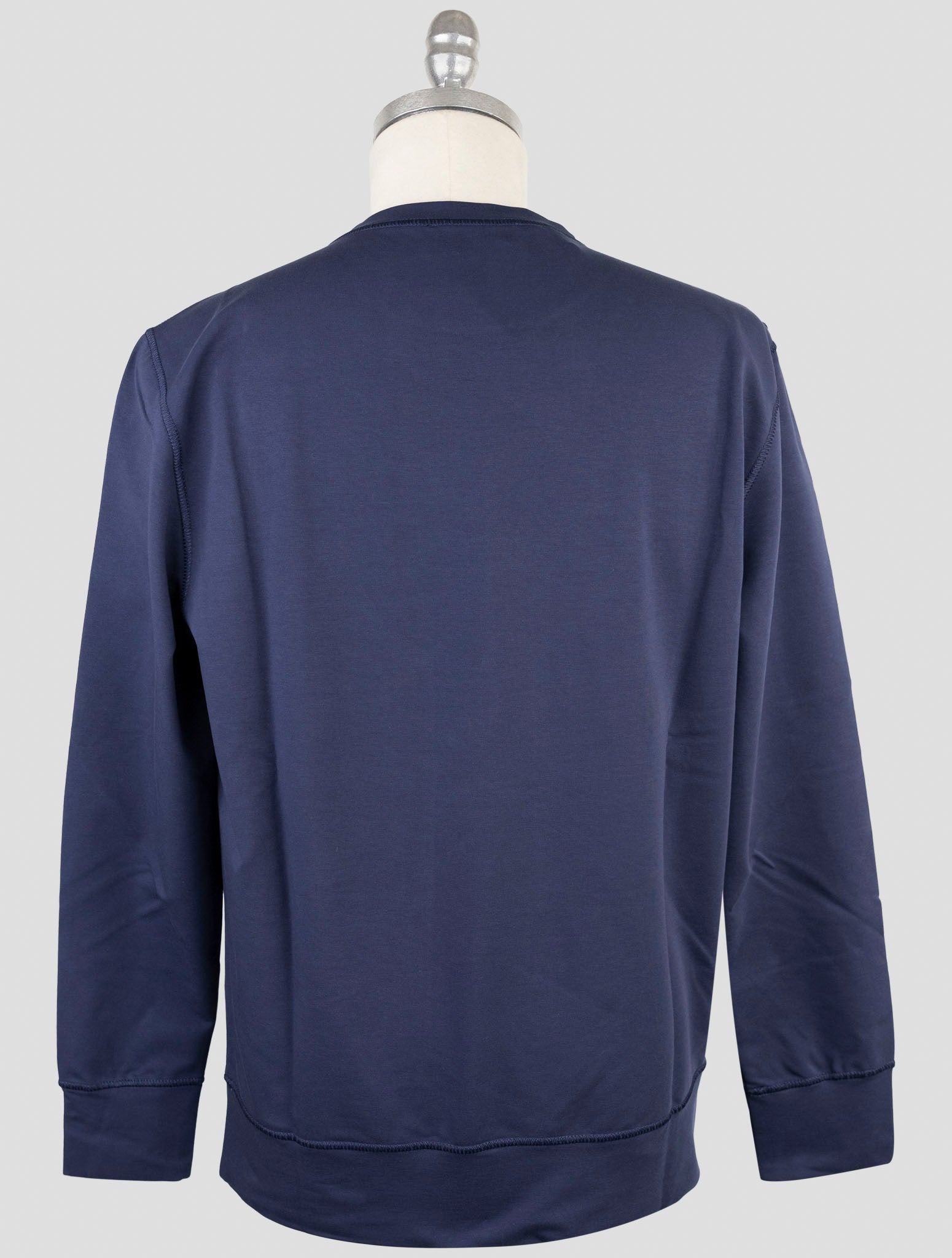Kiton Blue Cotton Ea Sweater Crewneck