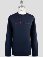 Kiton Blue Cotton Ea Sweater Crewneck