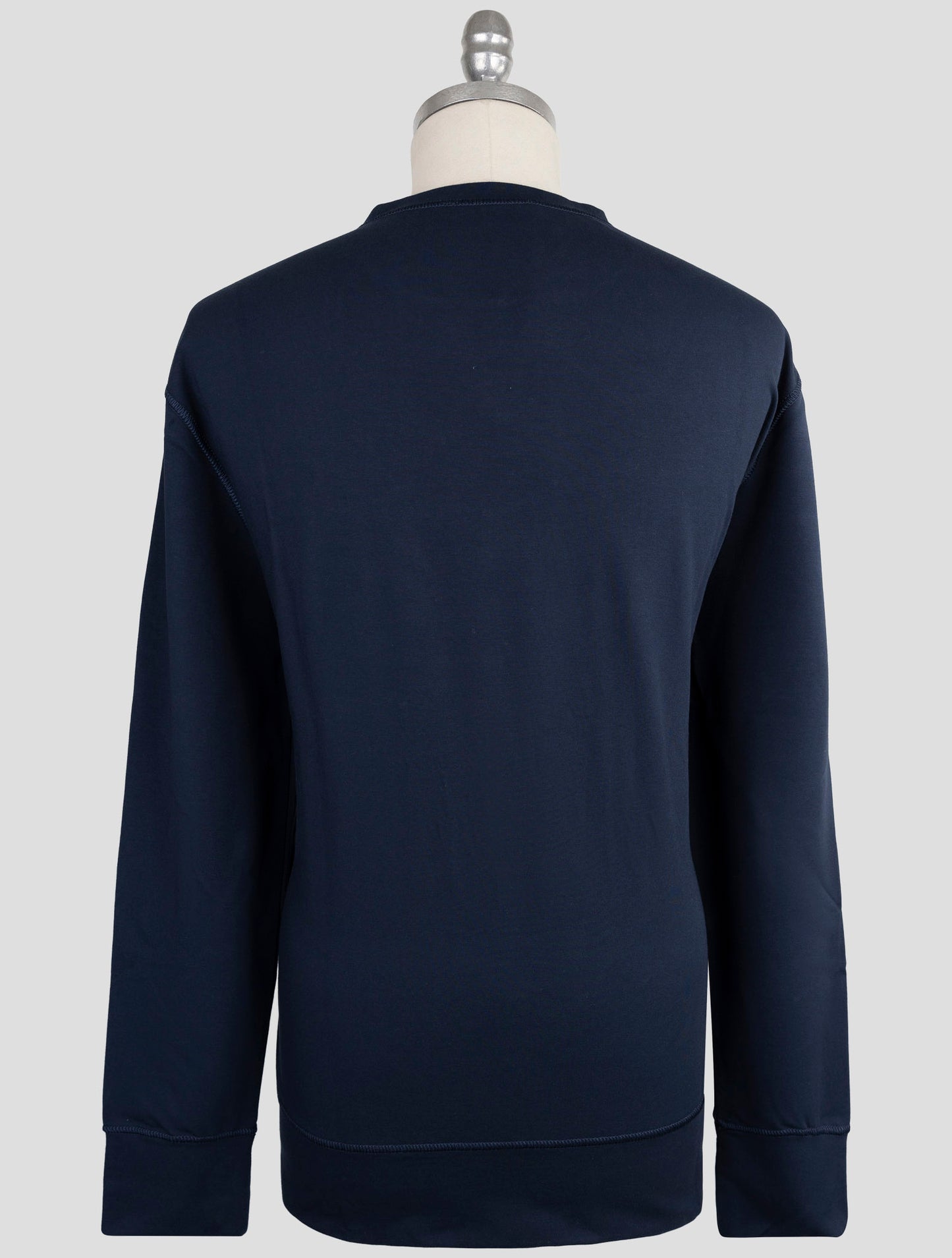 Kiton Blue Cotton Ea Sweater Crewneck