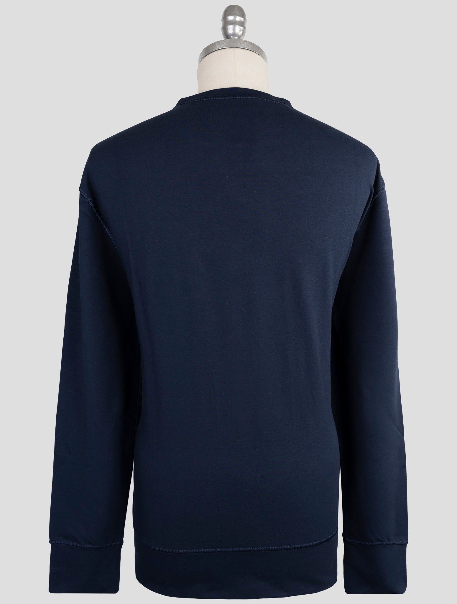 Kiton Blue Cotton Ea Sweater Crewneck