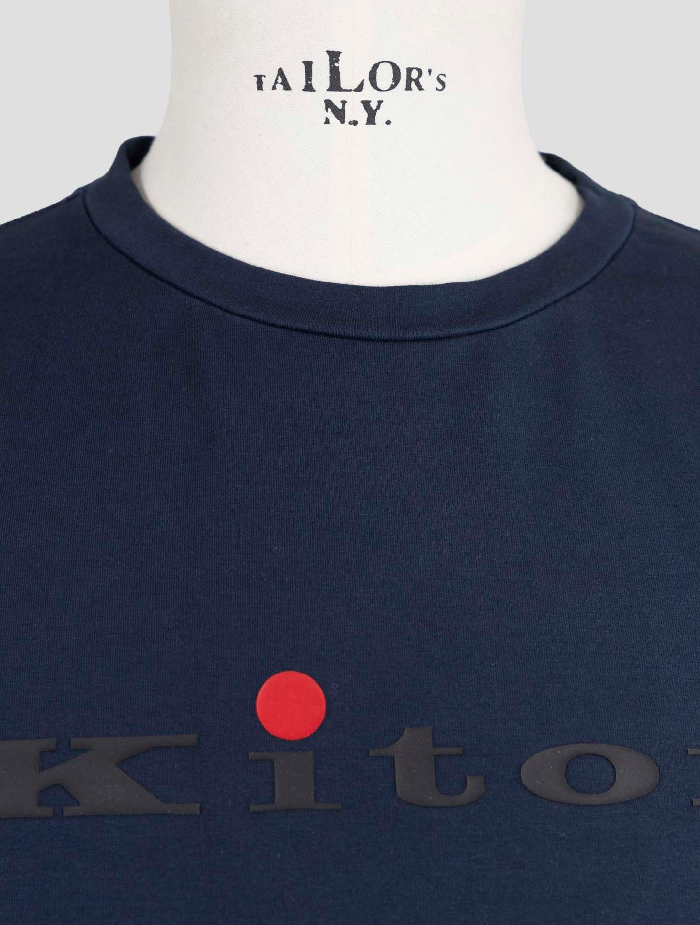 Kiton Blue Cotton Ea Sweater Crewneck