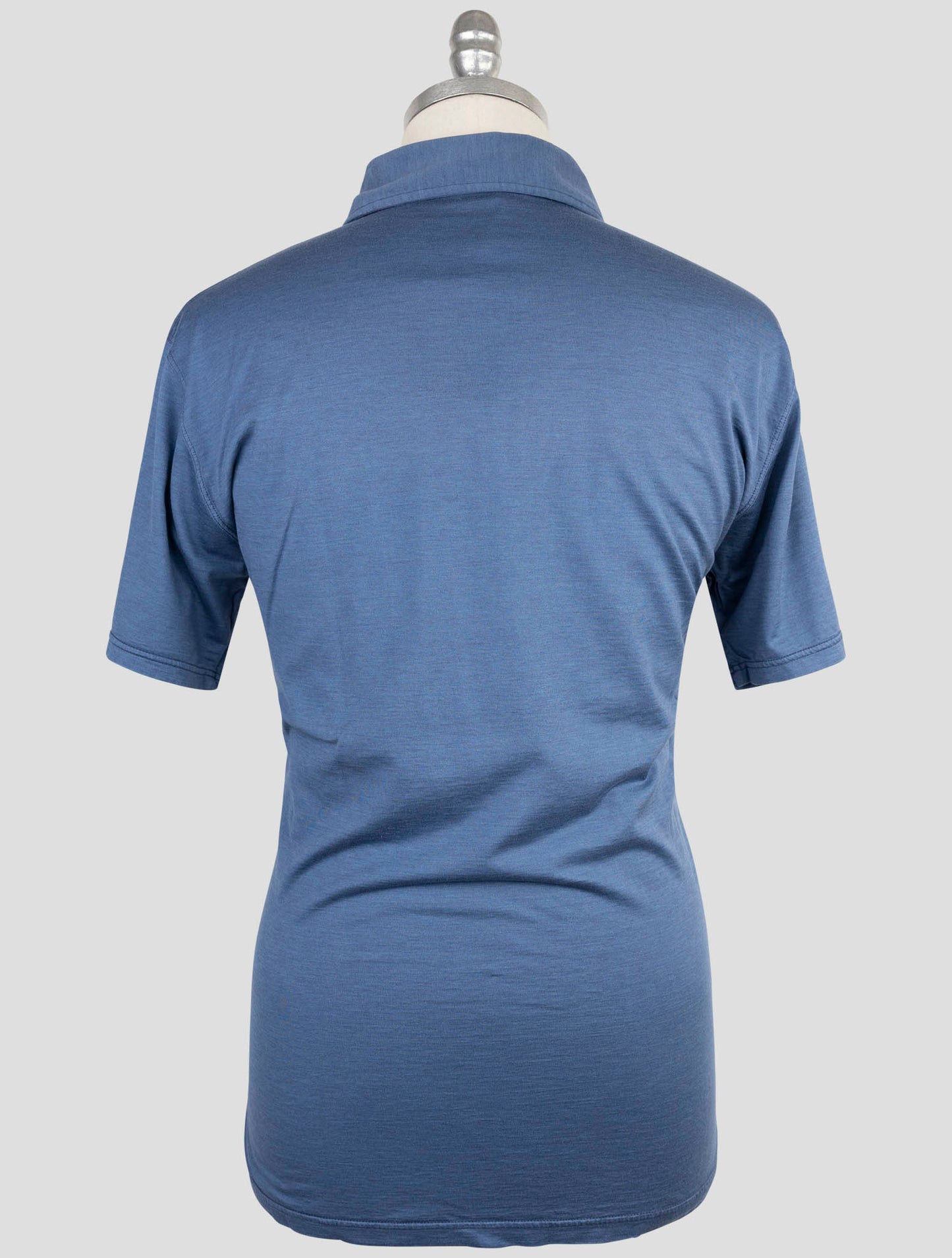 Kiton Blue Silk Cotton Polo