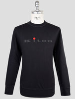 Kiton Black Cotton Ea Sweater Crewneck
