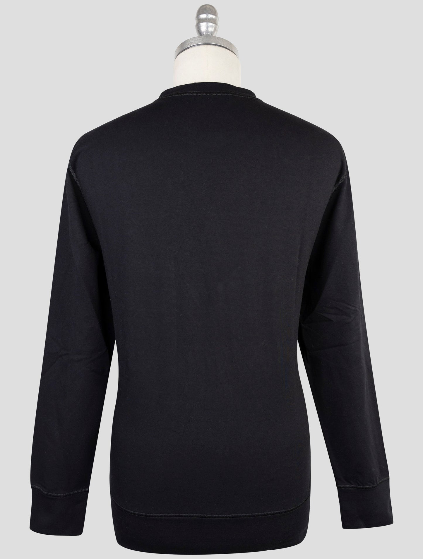 Kiton Black Cotton Ea Sweater Crewneck