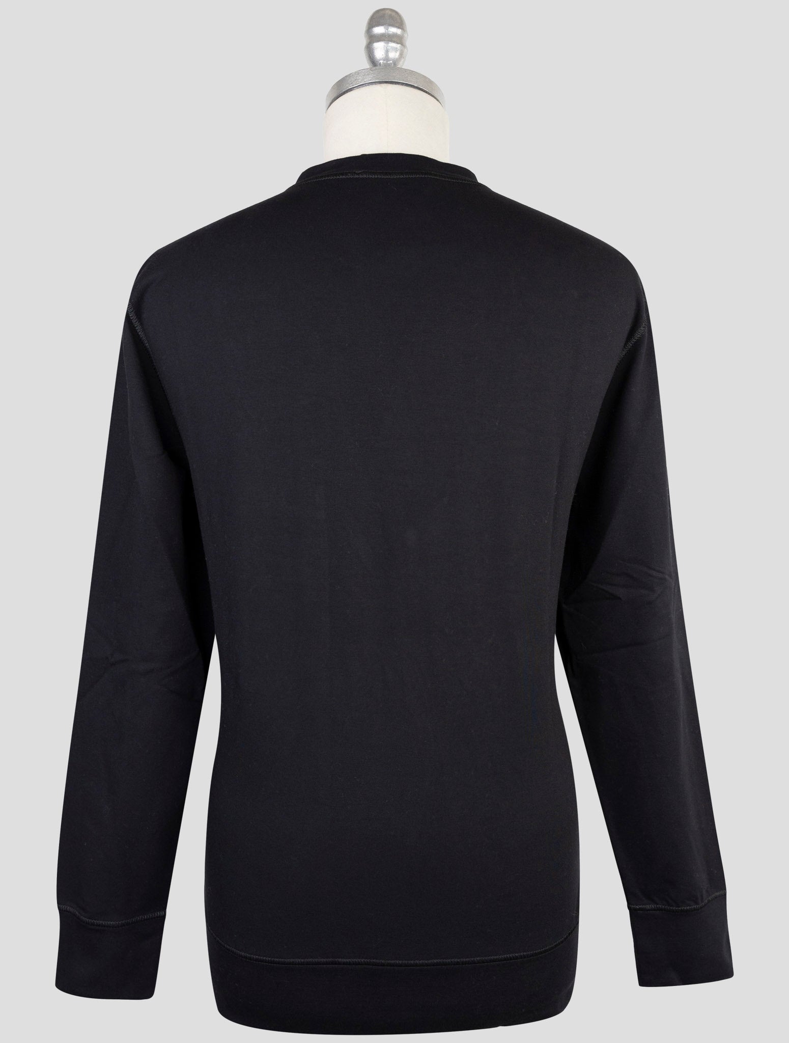 Kiton Black Cotton Ea Sweater Crewneck