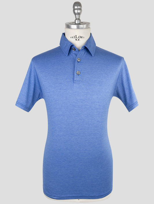 Kiton Light Blue Silk Cotton Polo