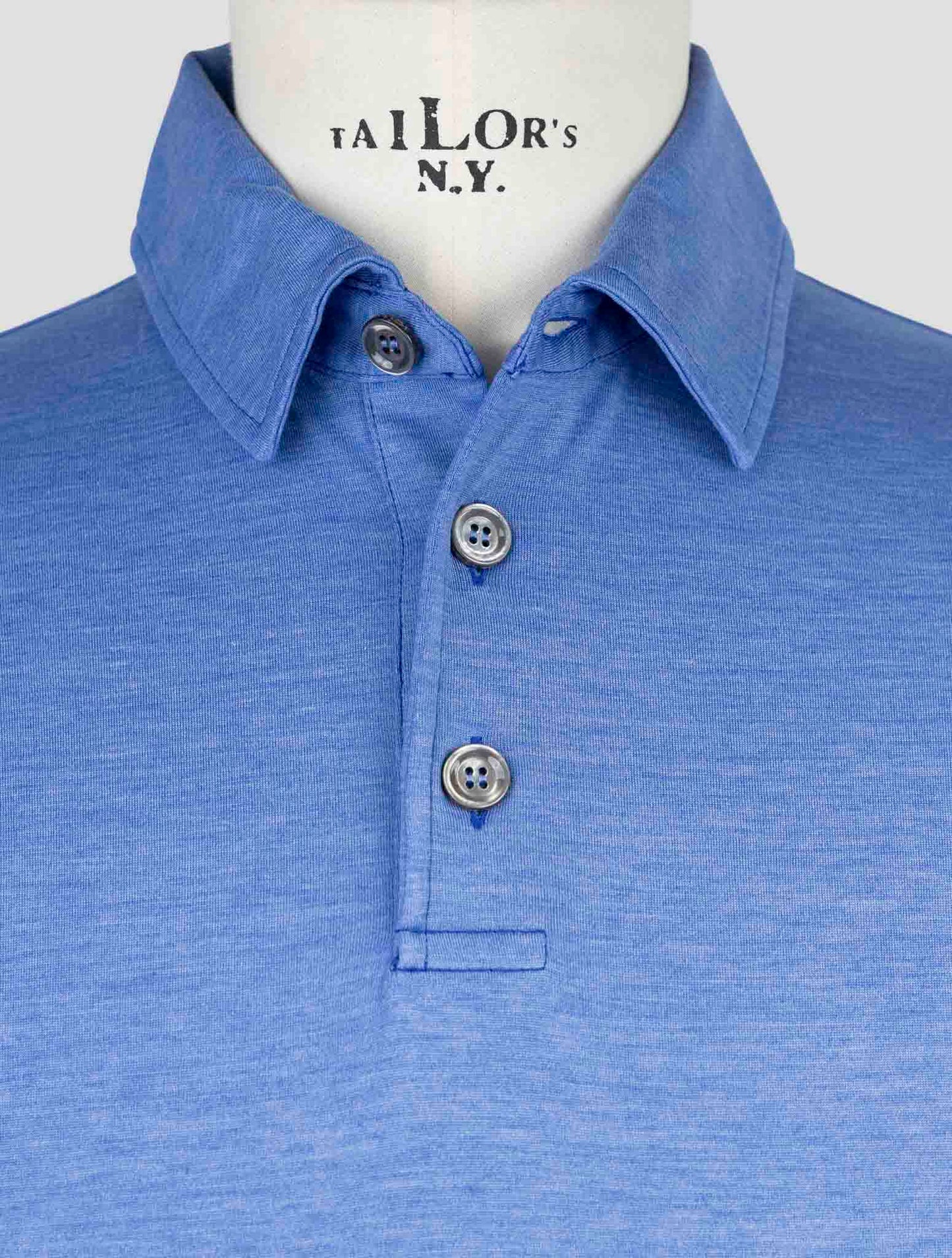 Kiton Light Blue Silk Cotton Polo