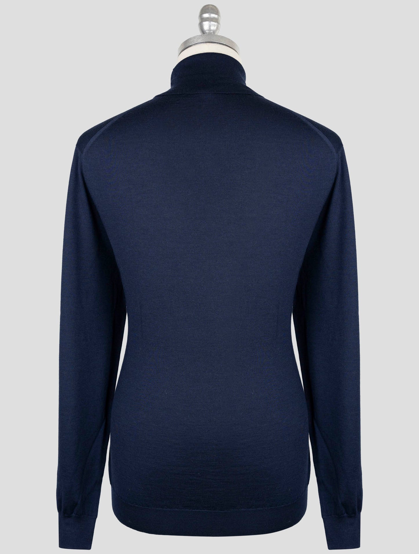 Kiton Blue Cashmere Silk Sweater Turtleneck