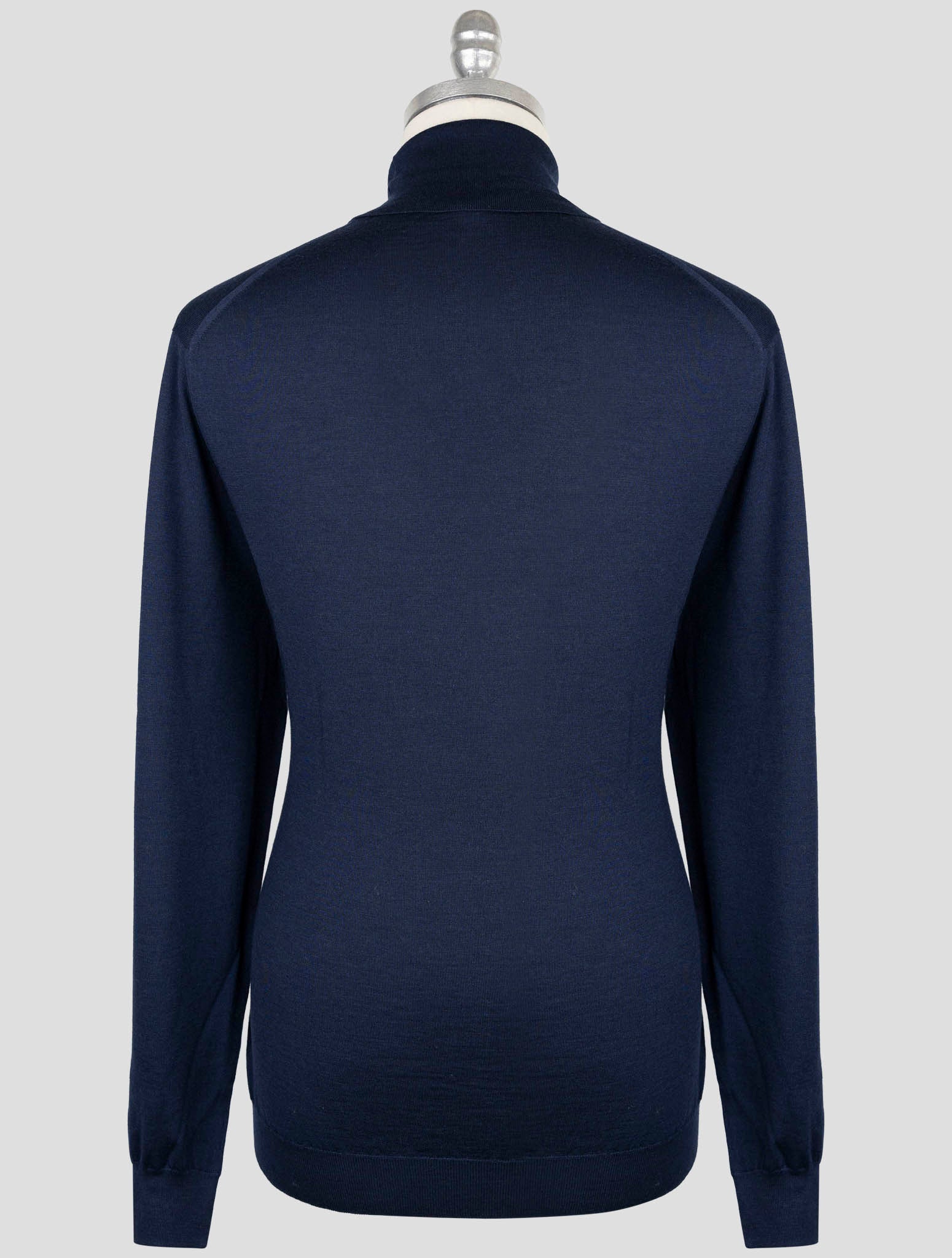 Kiton Blue Cashmere Silk Sweater Turtleneck