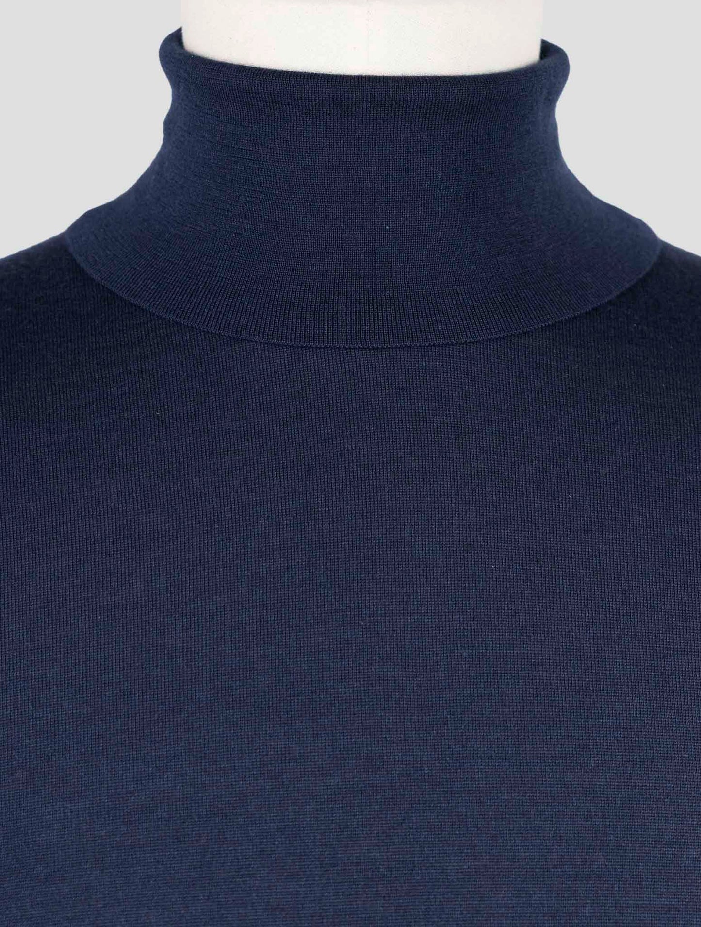 Kiton Blue Cashmere Silk Sweater Turtleneck