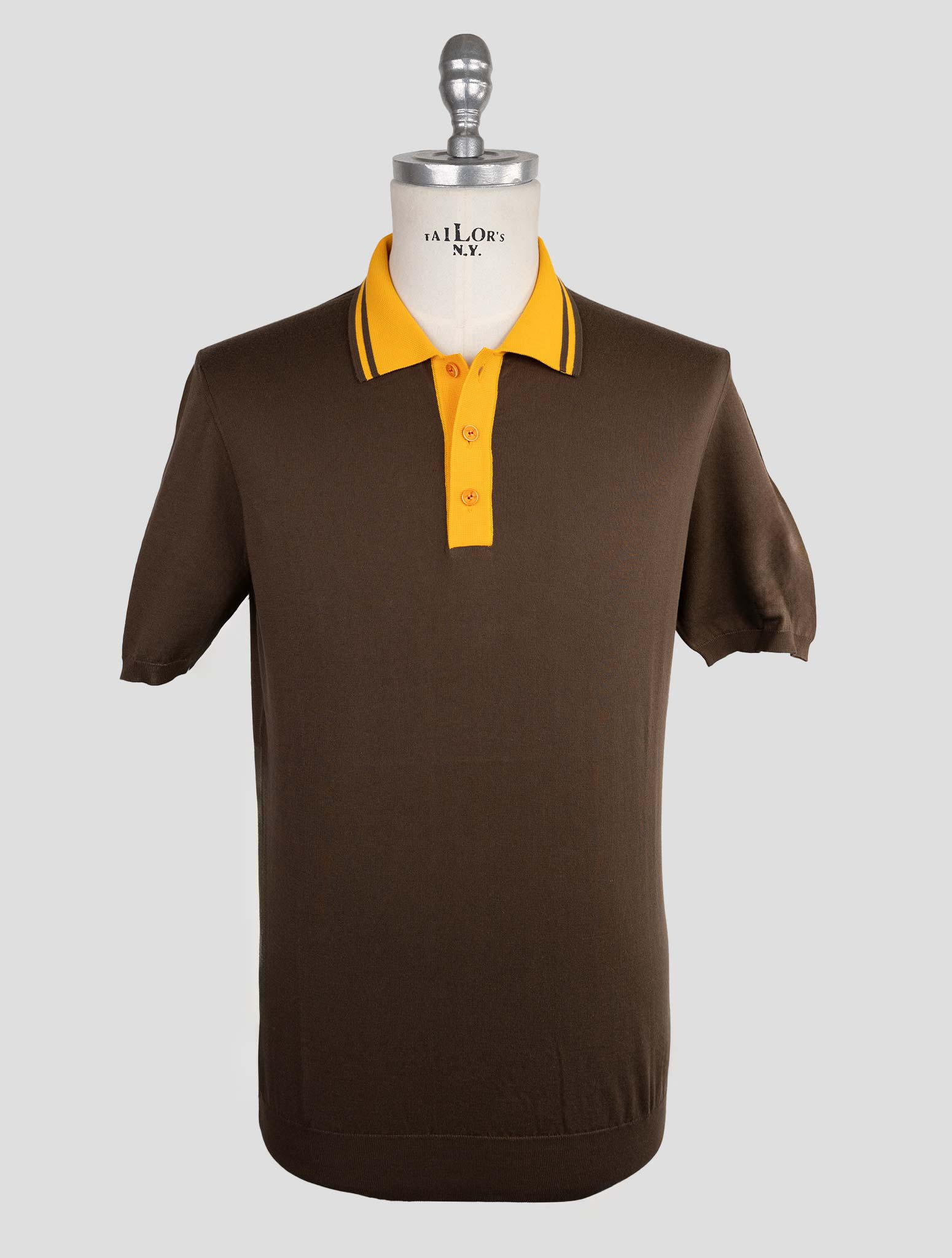 Kiton Brown Cotton Polo