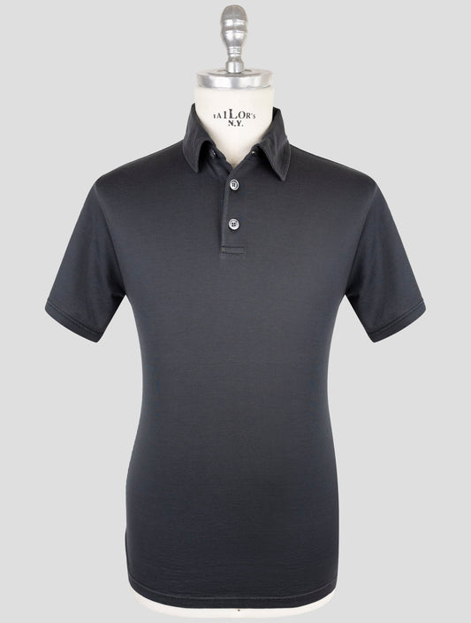 Kiton Dark Gray Silk Cotton Polo