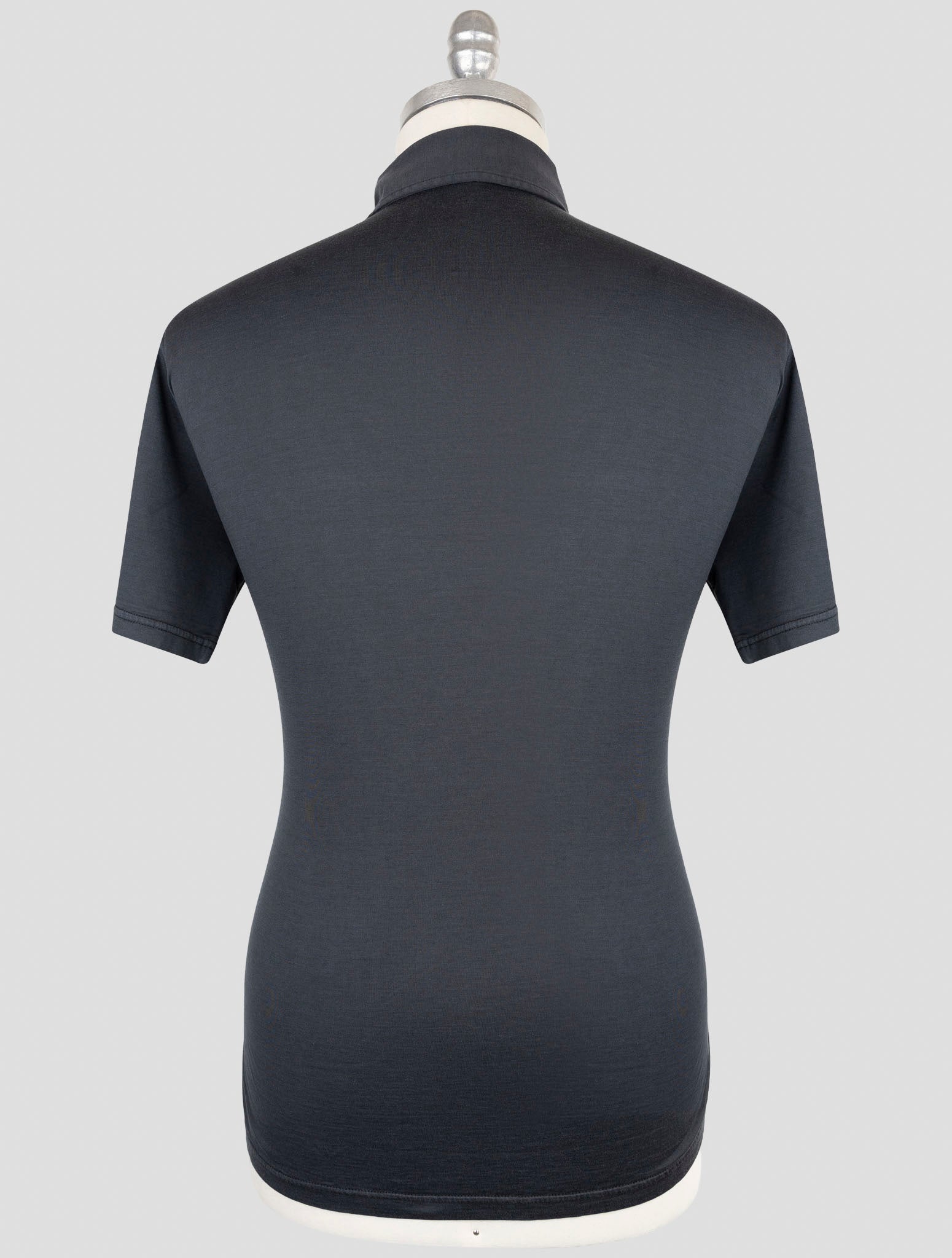 Kiton Dark Gray Silk Cotton Polo