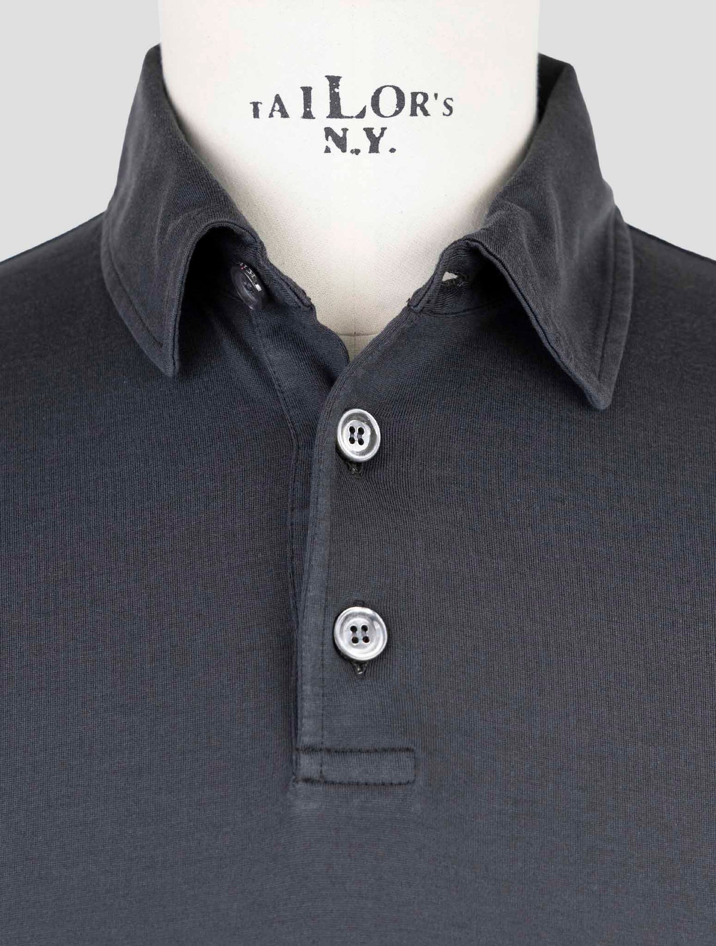 Kiton Dark Gray Silk Cotton Polo