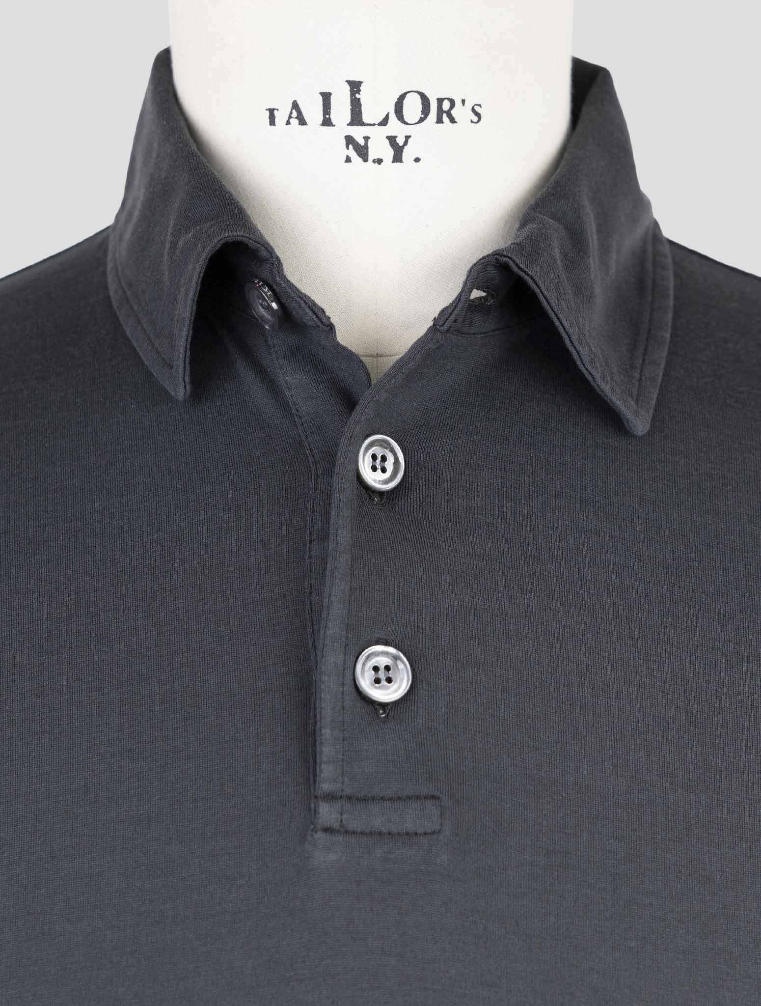 Kiton Dark Gray Silk Cotton Polo