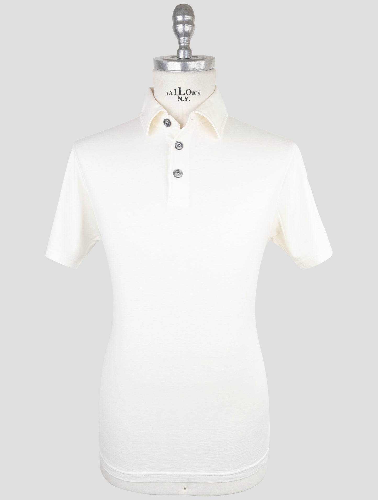 Kiton White Silk Cotton Polo