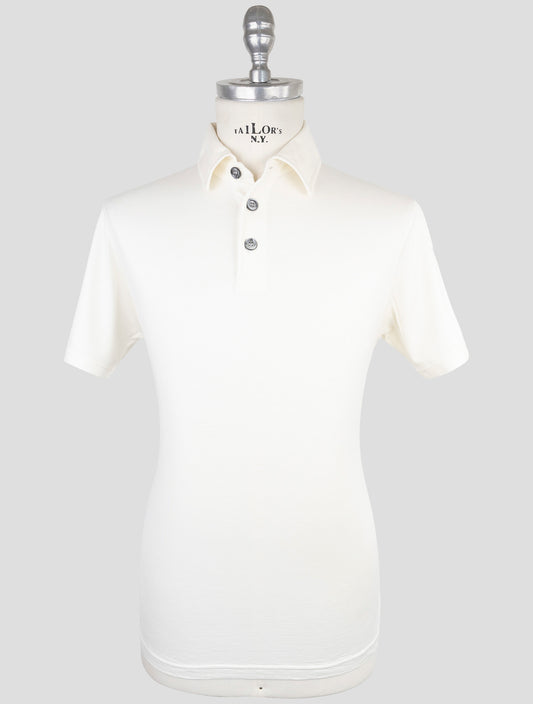 Kiton White Silk Cotton Polo
