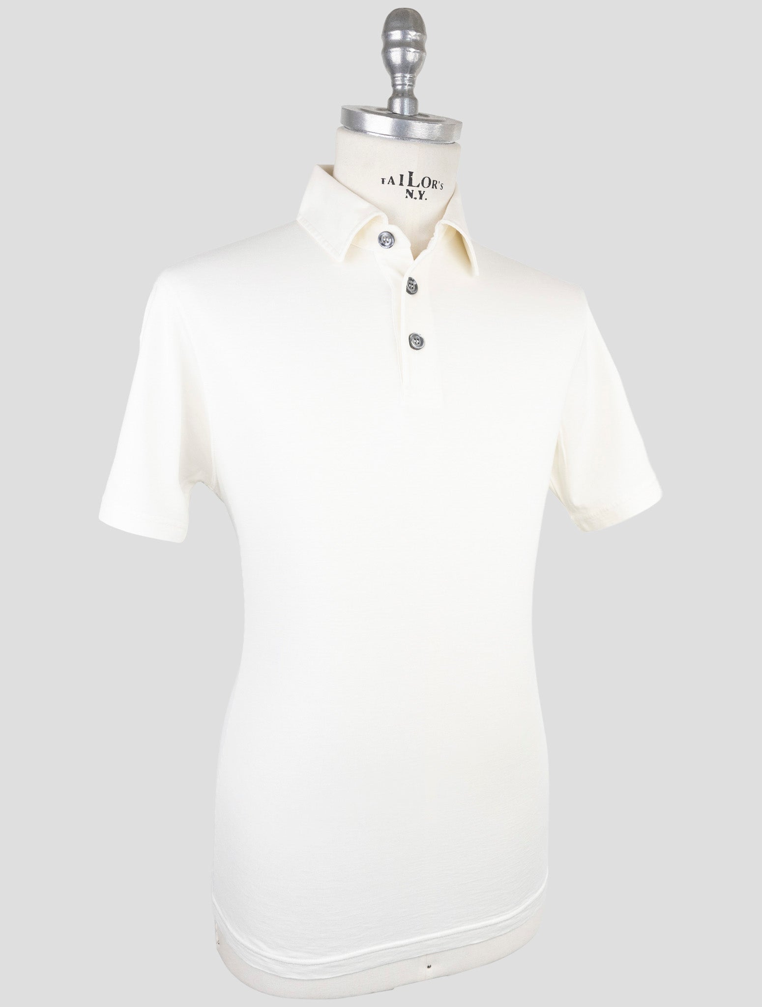 Kiton White Silk Cotton Polo