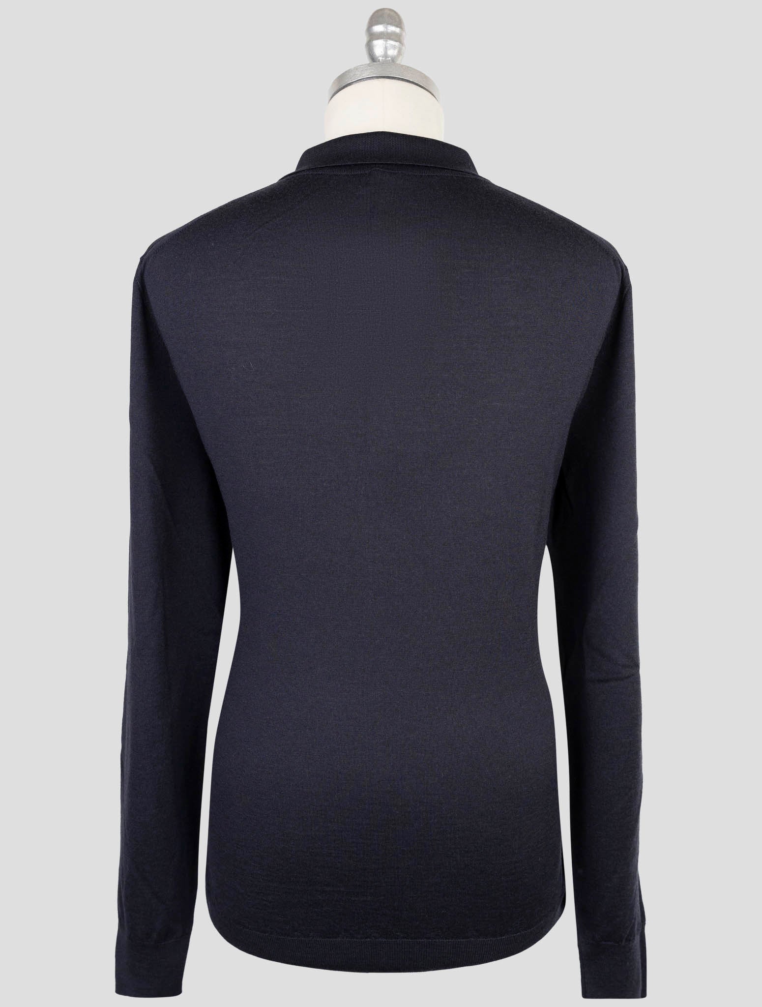 Kiton Blue Wool Sweater Half Zip