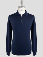 Kiton Blue Cashmere Silk Sweater Polo